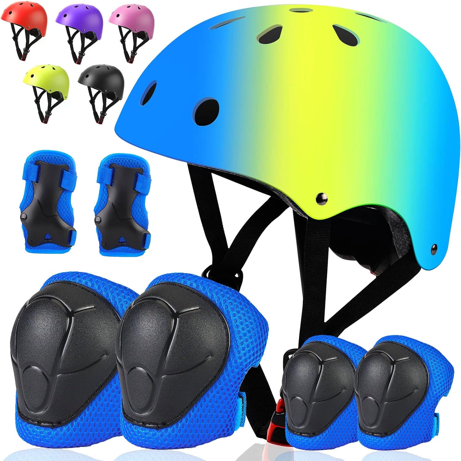 Detalle de ArgoHome MD-710-S-Blue Kids’ Bike Helmet Set with Pads, CPSC Certified