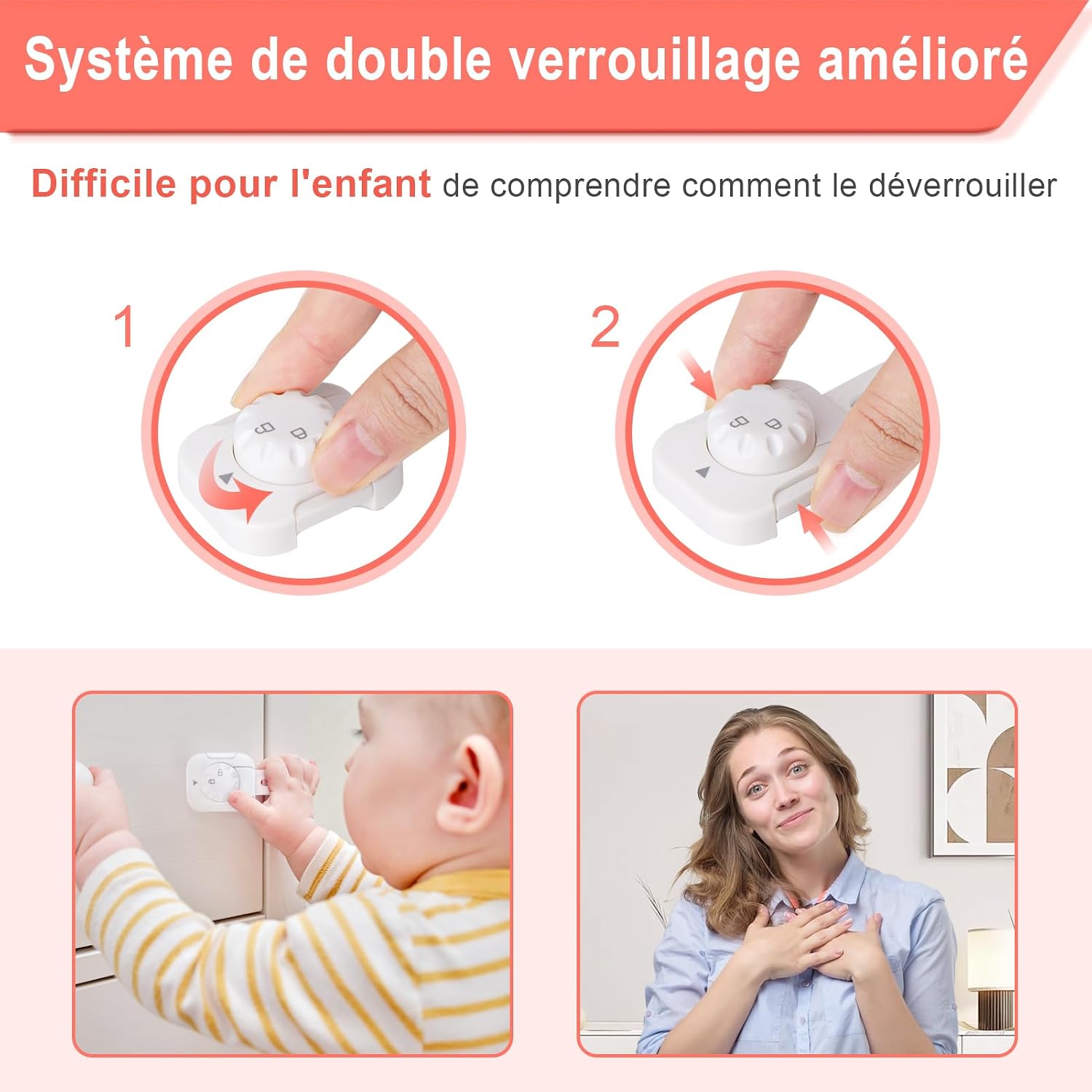 Thumbnail 2 de REDTRON Verrouillage Bébé Amélioré 6 pcs