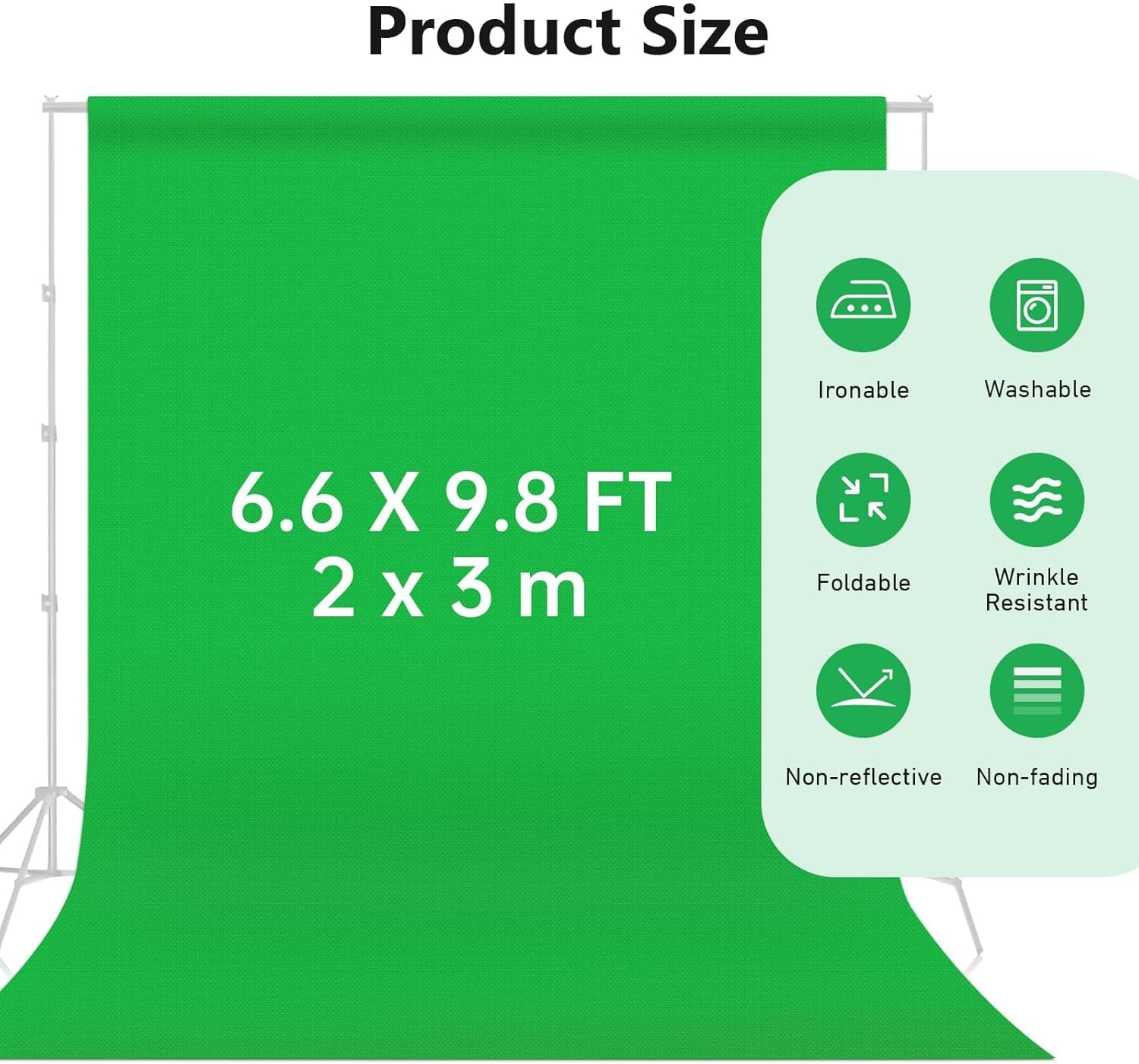 Thumbnail 1 de YZNT Green Screen Backdrop 2 x 3 m for chroma key 🎥