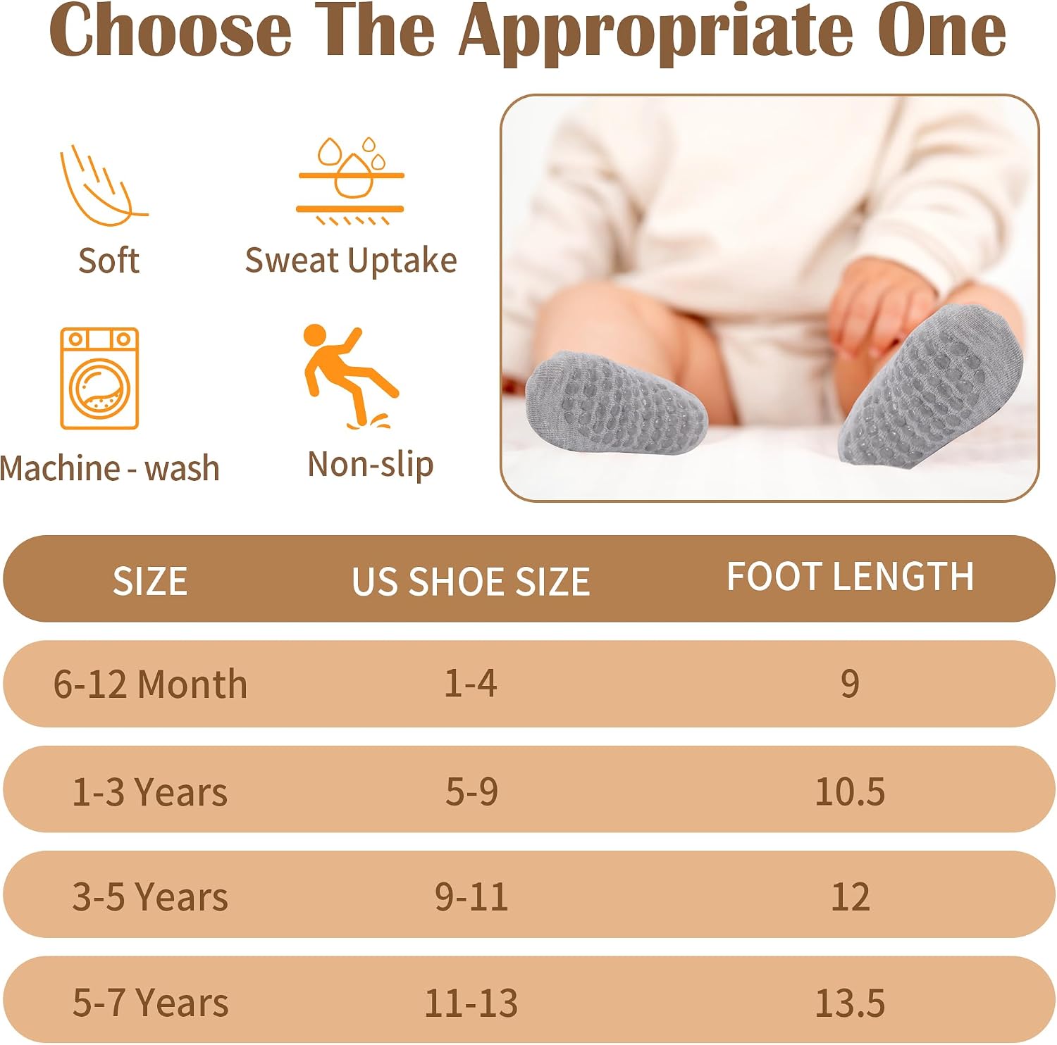 Thumbnail 5 de LIFPAU Toddler Non-Slip Socks, 15 Pairs