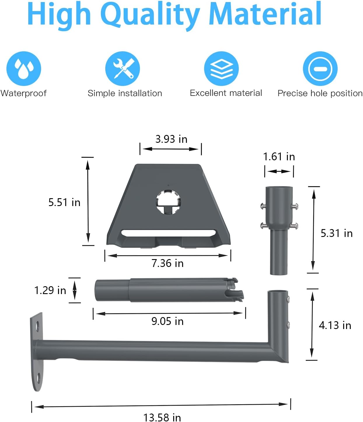 Thumbnail 2 de XLTTYWL Starlink Gen 3 Halterung – 360° verstellbare Wandhalterung mit Mast-Montagekit und Rohradapter