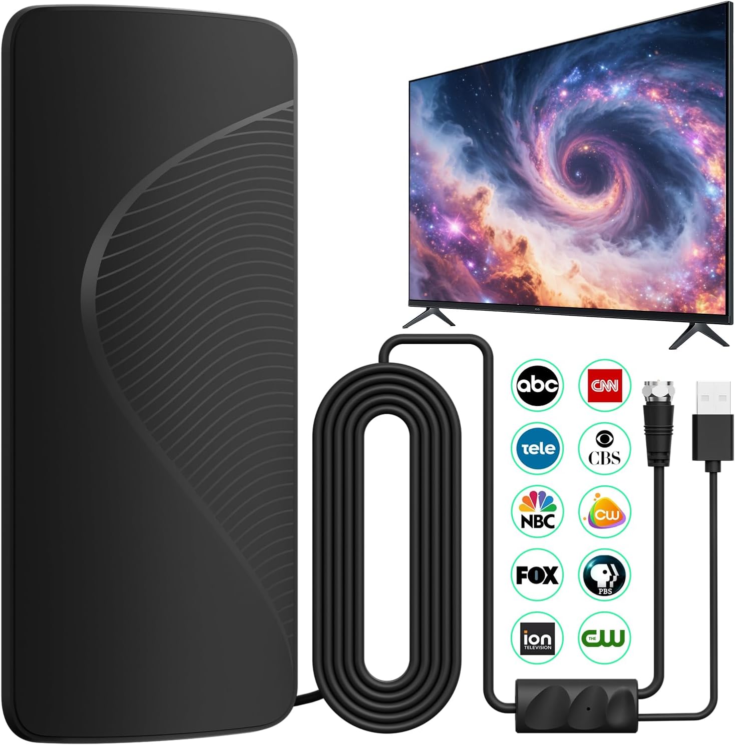 Detalle de 2026 Upgraded Indoor TV Antenna with Amplifier for 4K/1080p HD Reception