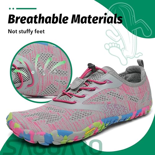Thumbnail 2 de SAGUARO Zapatillas barefoot minimalistas unisex para training, trail y agua (Rosa Pink, talla 39)