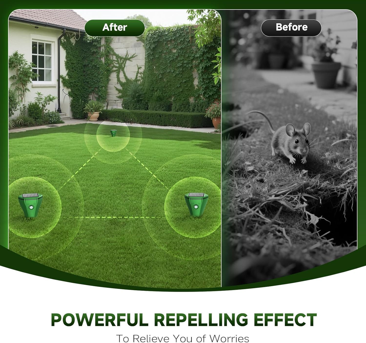 Thumbnail 2 de Maulwurf Vertreiber Premium Solar Wühlmausschreck 4er Pack (humane Ultraschall- & Vibrations-Abwehr)