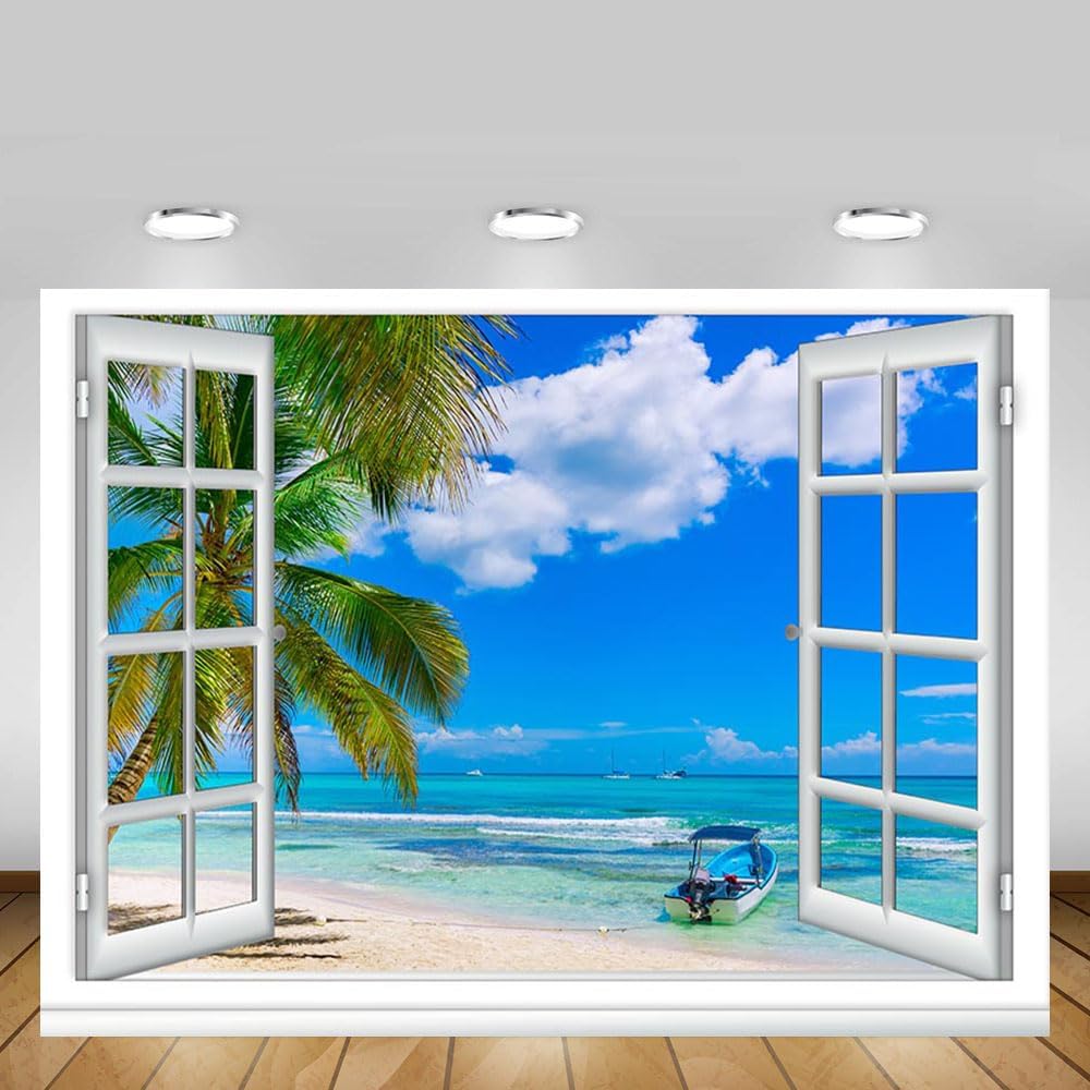 Thumbnail 3 de MEHOFOND Seascape Window Backdrop 7x5ft 🖼