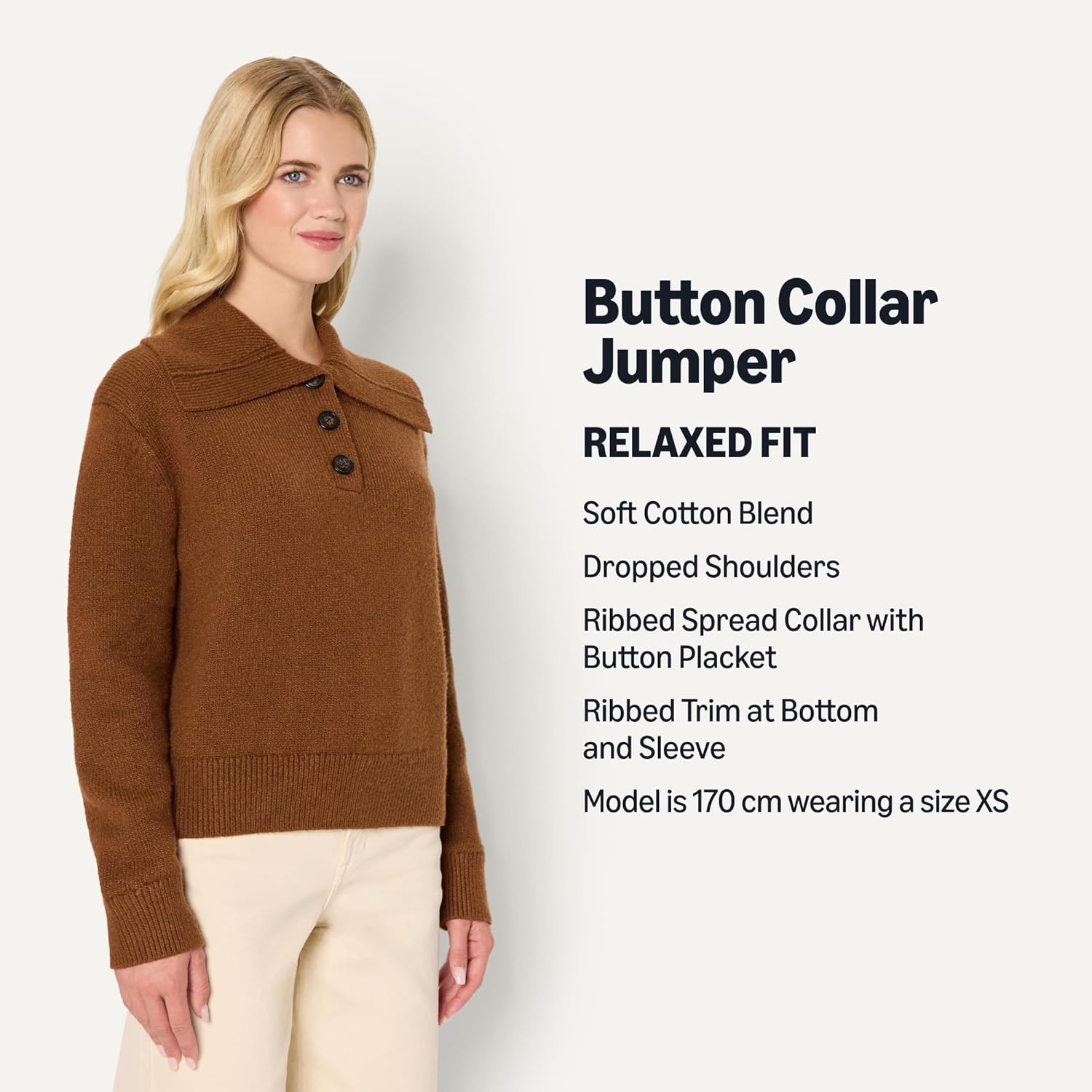 Thumbnail 3 de Amazon Essentials Women’s Relaxed-Fit Button Collar Jumper