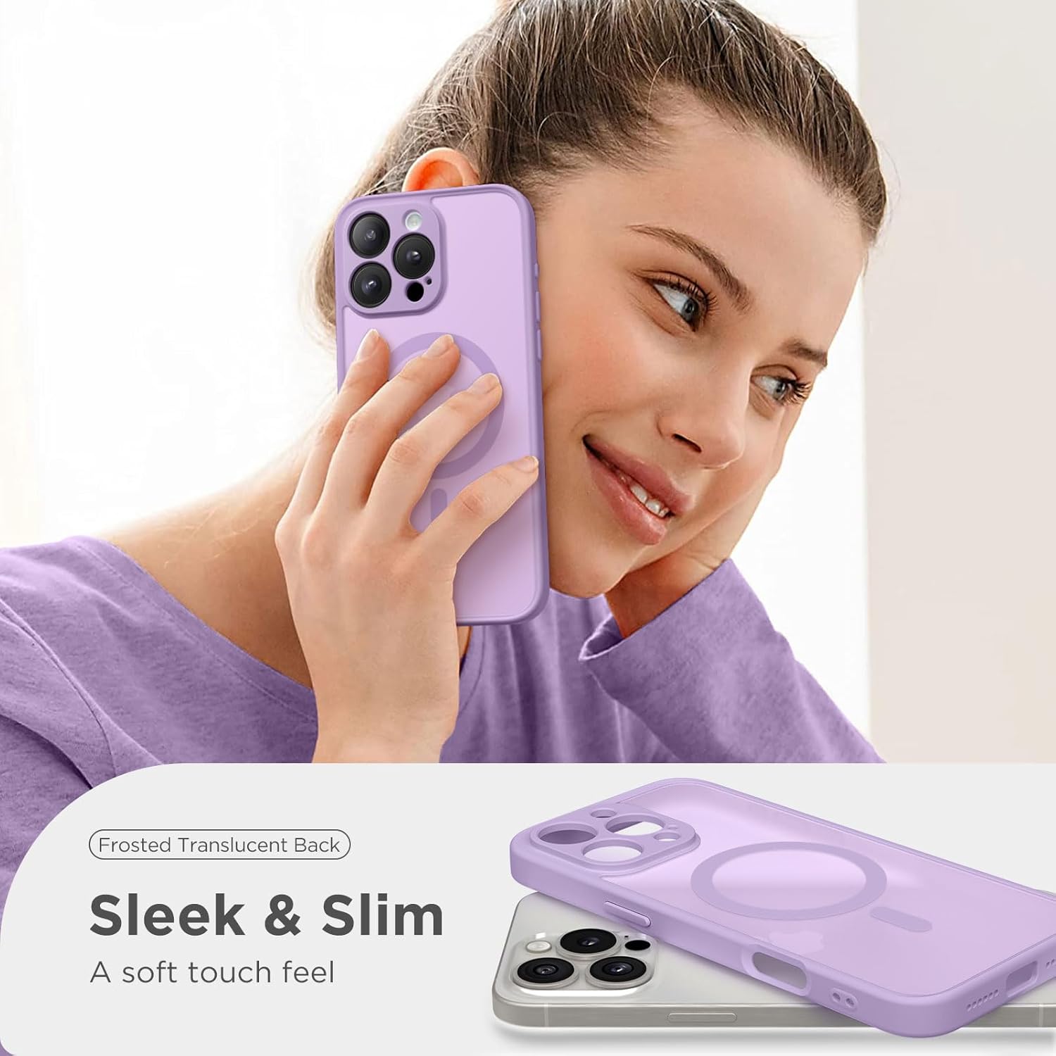 Thumbnail 6 de CAPRARO Magnetic Case for iPhone 16 Pro Max – Full Camera Protection, MagSafe Compatible, Elegant Purple