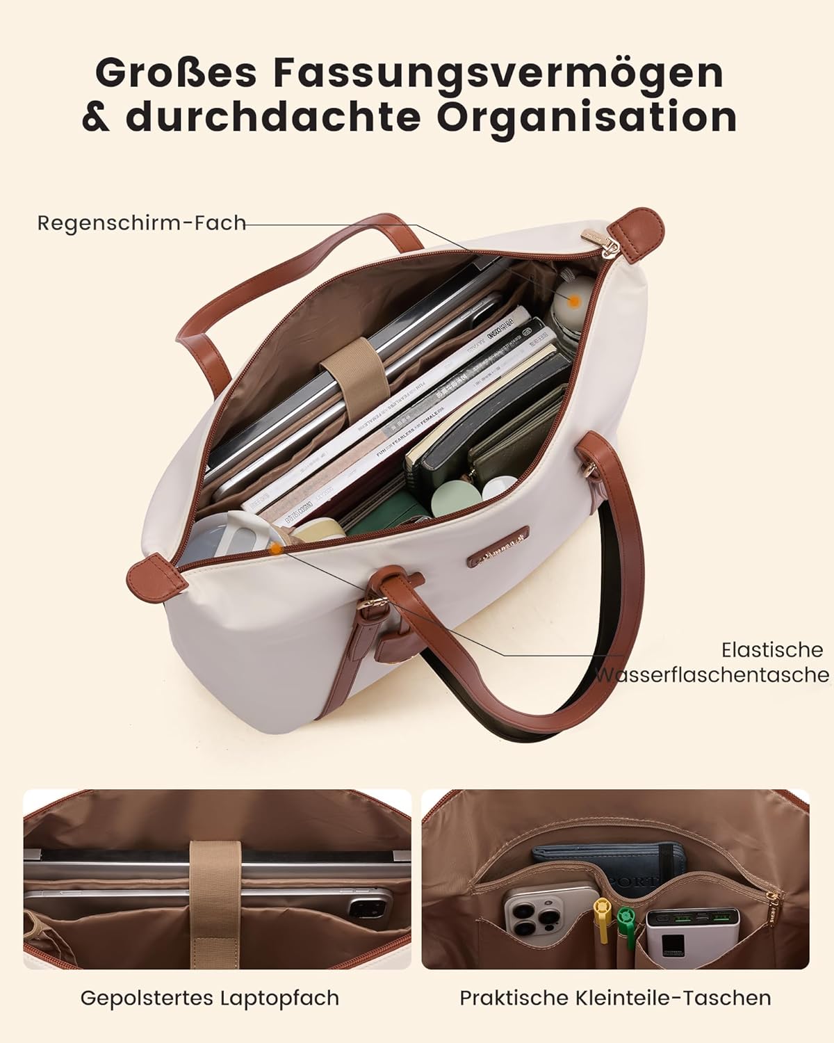 Thumbnail 2 de LOVEVOOK Laptoptasche Damen Handtasche Groß Shopper Tote Bag – Vielseitiger Begleiter für Arbeit & Alltag