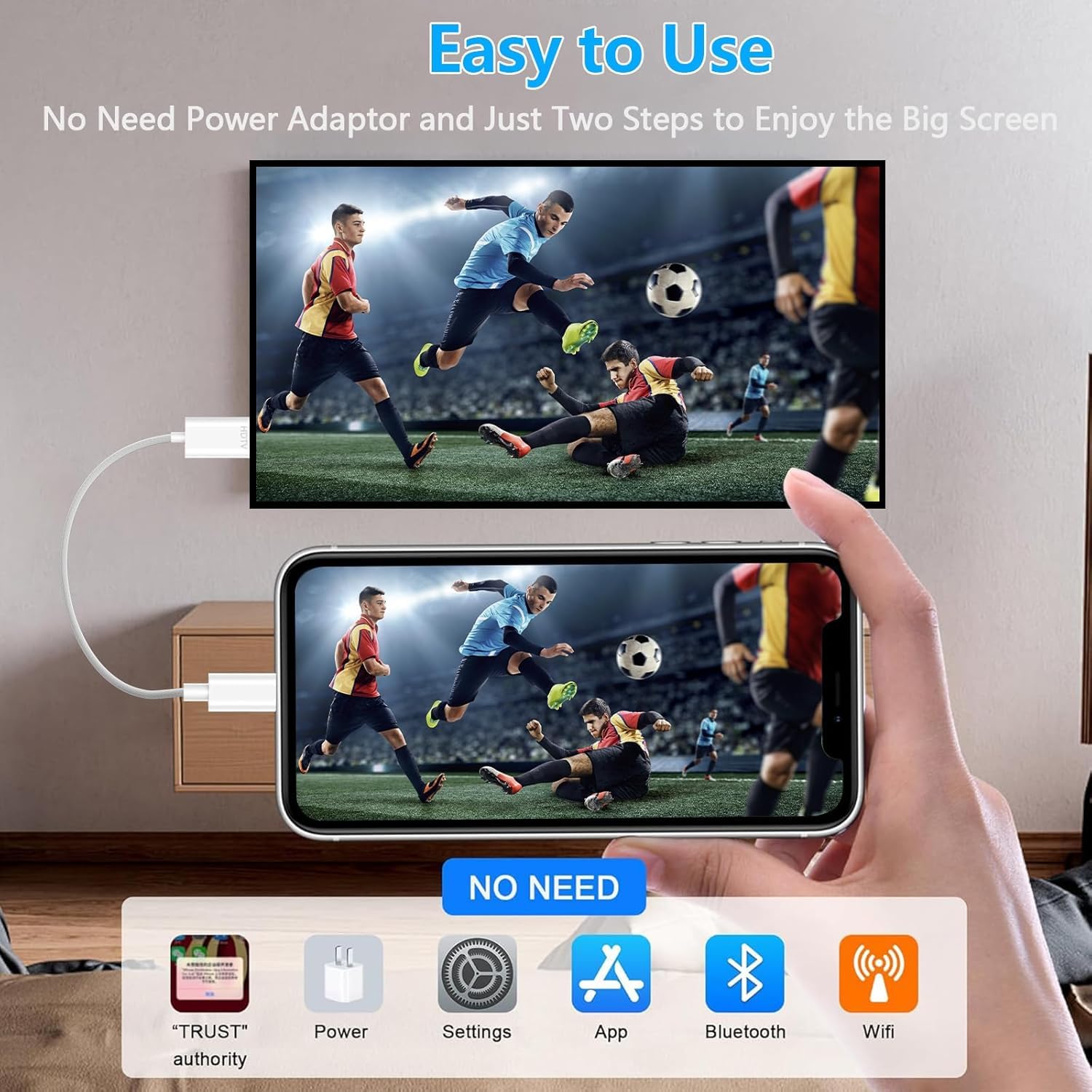 Thumbnail 5 de Vecbmn RM-2M-HDMI HDMI-kabel voor iPhone, iPad en iPod, 2 m, 1080p