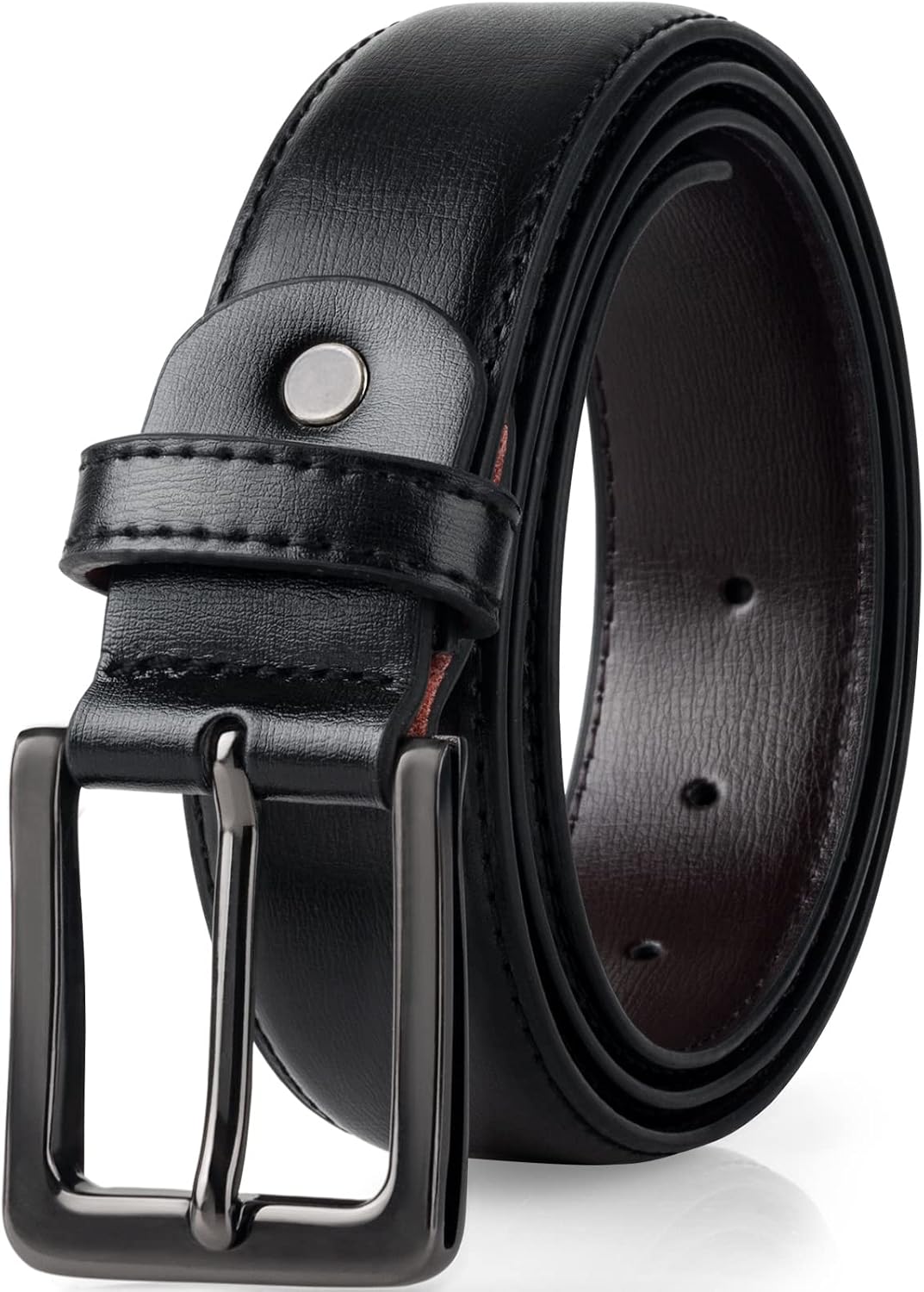 Detalle de maikun Black Leather Belt for Men