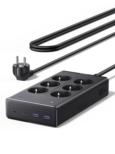 Detalle de UGREEN 10 en 1 Multiprise PD 65W USB-C (6 prises AC) + 2 USB-C + 2 USB-A