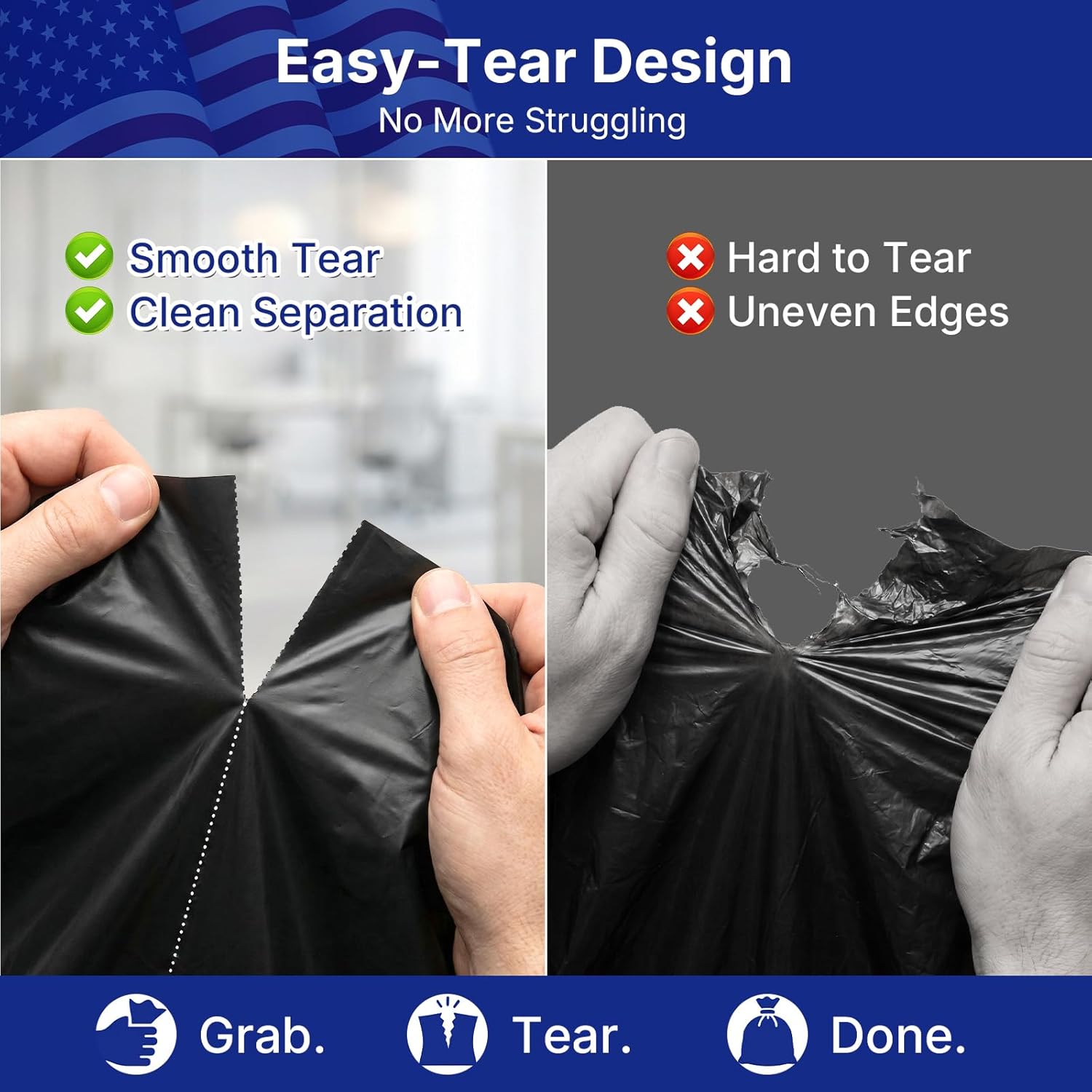 Thumbnail 5 de METRONIC 30-33 Gallon Black Trash Bags — 0.6 Mil, 250 Count, 32" x 38" (Made in USA)