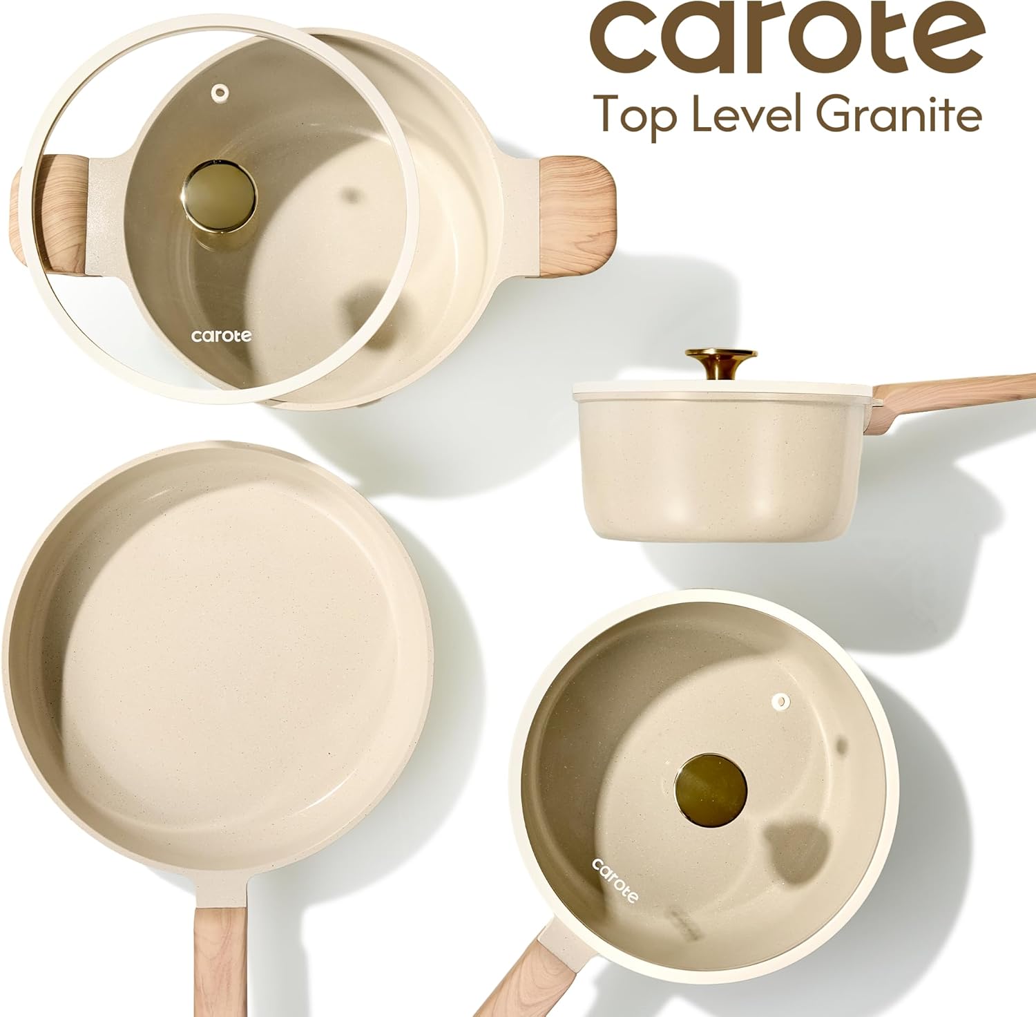 Thumbnail 6 de CAROTE 14Pcs Ceramic Nonstick Cookware Set