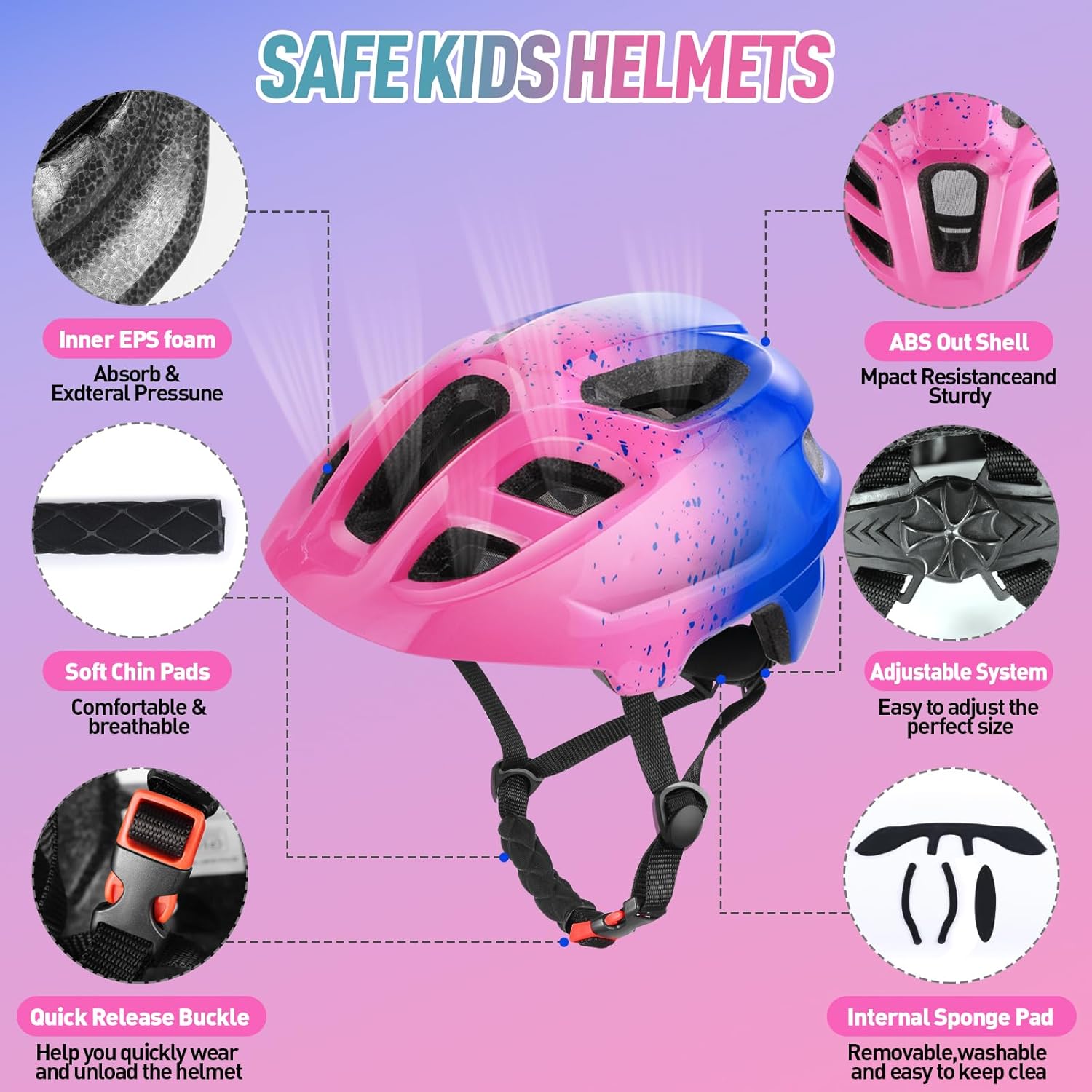 Thumbnail 4 de RaMokey Kids Bike Helmet for Boys & Girls (50-56cm) – Protective Cycling Helmet with Visor