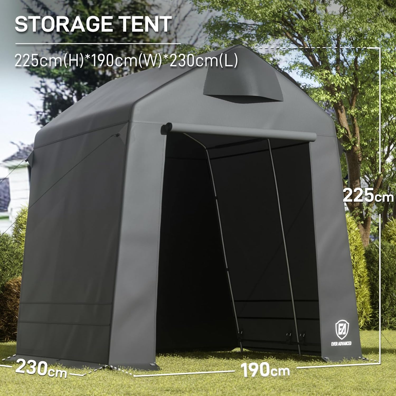Thumbnail 1 de Ever Advanced Outdoor Shelter with Vents – 3000mm water-resistant foldable portable garage for bikes, motorcycles and garden storage