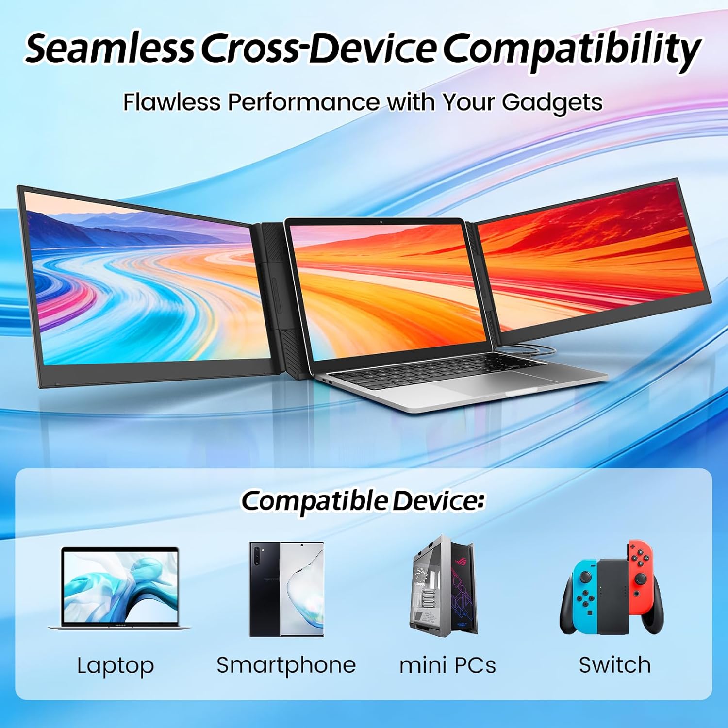 Thumbnail 3 de Teamgee Laptop Bildschirm-Erweiterung FHD 15,6 Zoll (Ultra schlank, Plug & Play, IPS) – für Triple-Display unterwegs