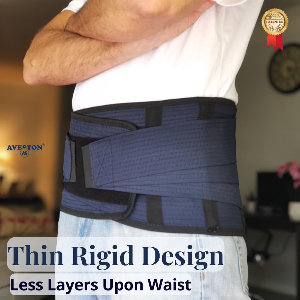 Detalle de AVESTON AVE-DI-2016 Lower Back Brace, Large, Breathable 6-Rib Support