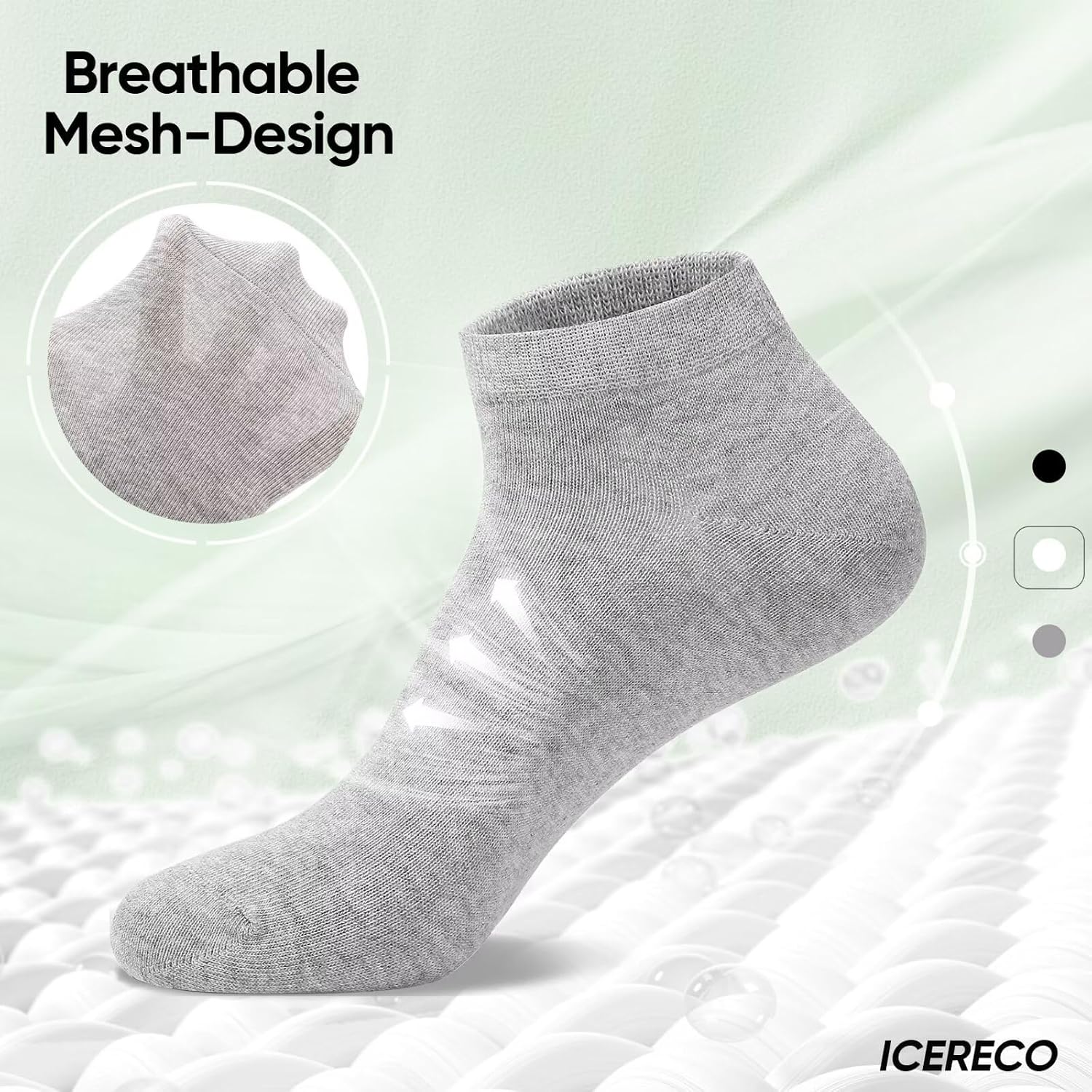 Detalle de Calze sportive IceReco 6/10, cotone traspiranti