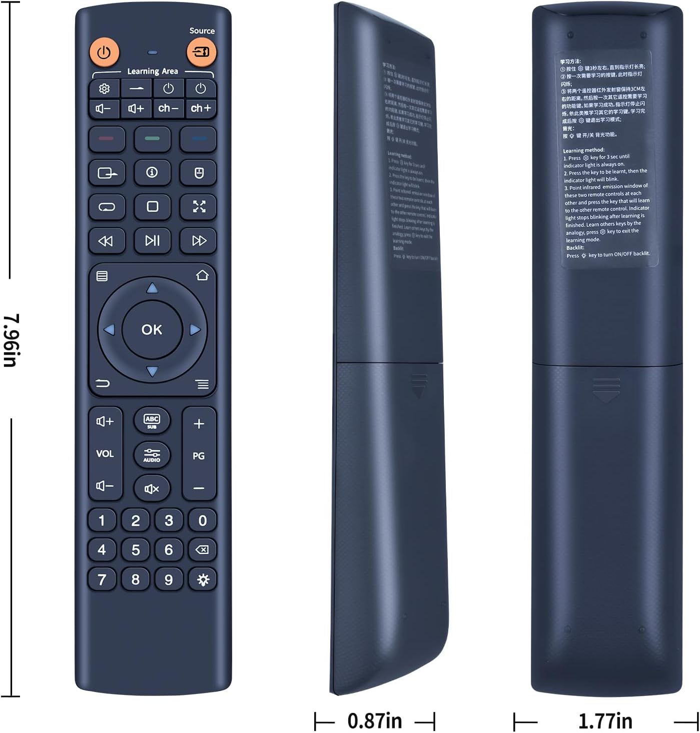 Thumbnail 4 de TCNOUMT V11 replacement remote control for Zidoo TV set-top boxes (3x AAA)