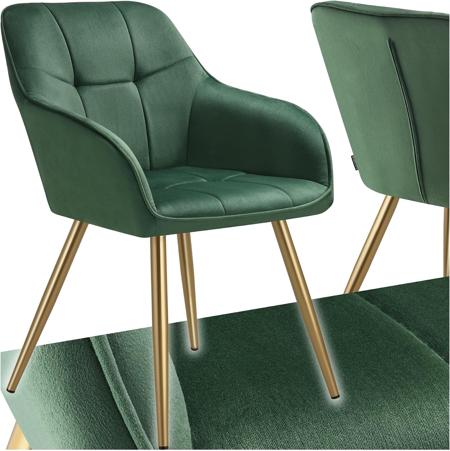 Detalle de tectake Silla de comedor elegante verde