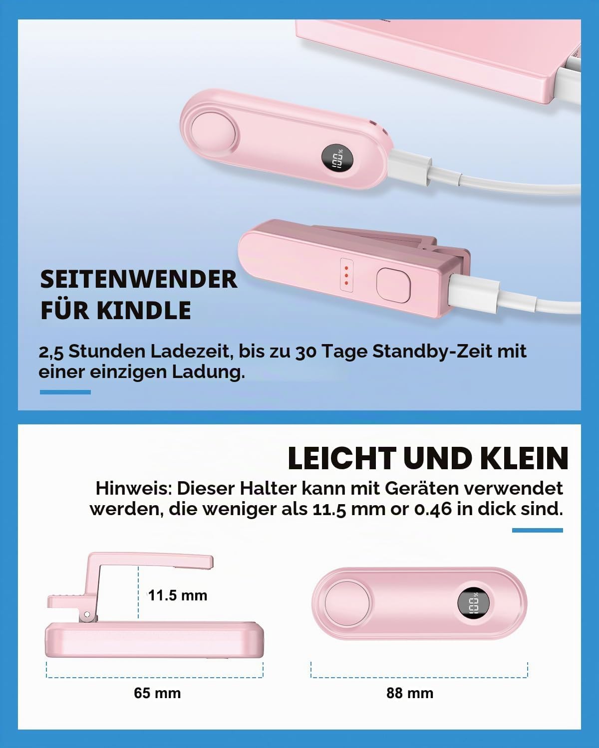 Thumbnail 6 de RF Fernbedienung Seitenwenden zum Lesen – Rosa, kompatibel mit Kindle Paperwhite/Oasis & mehr