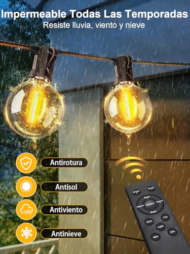 Detalle de ARKOCHIC Guirnalda Luces Exterior 30M con Control App y Música Sync