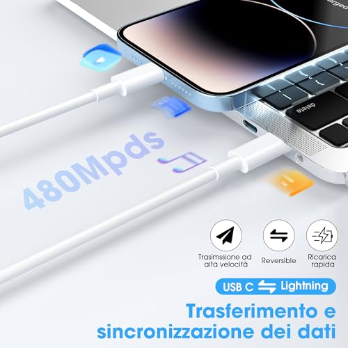 Thumbnail 7 de BSTOEM Cavo USB‑C a Lightning 2m + 2m: Ricarica rapida affidabile per iPhone e iPad