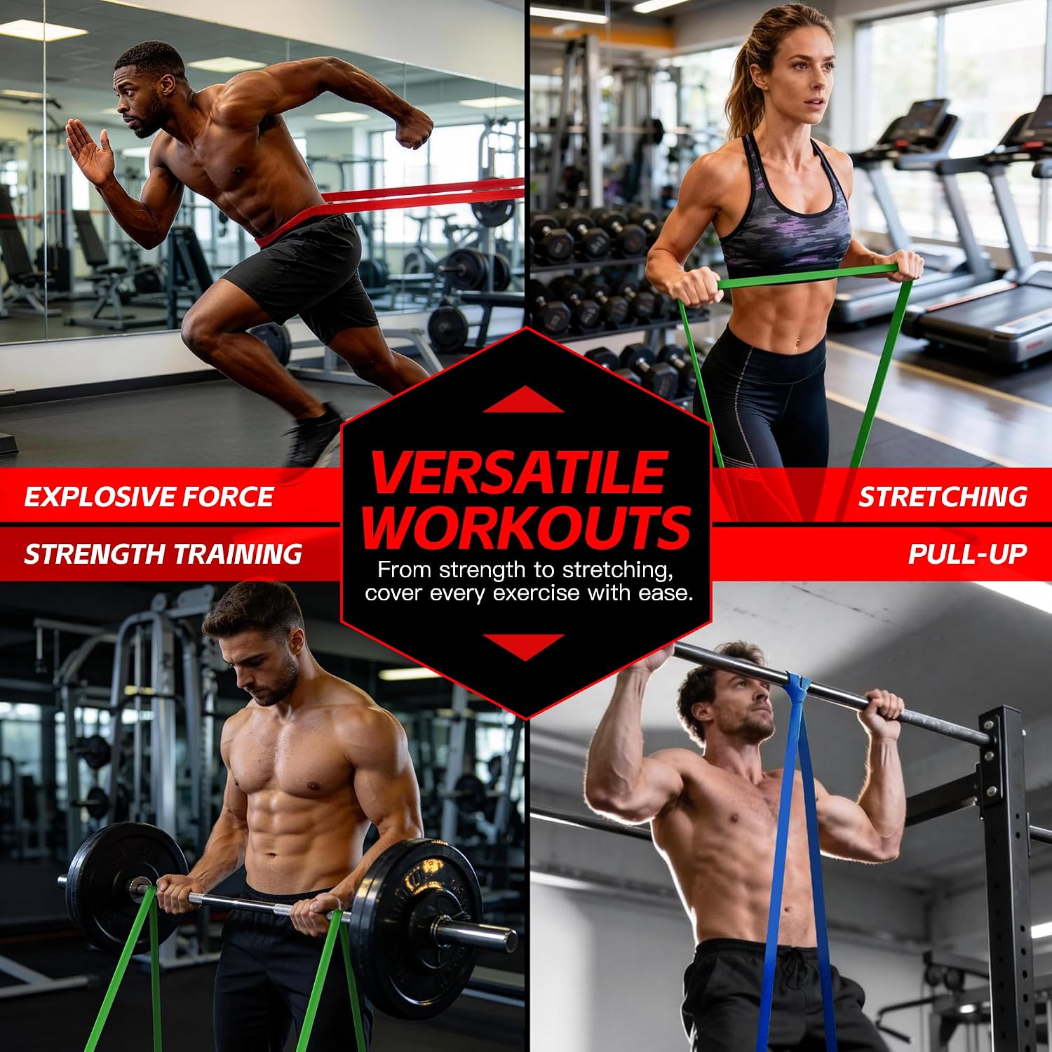 Thumbnail 5 de Pull Up Bands Resistance Set for Strength Training