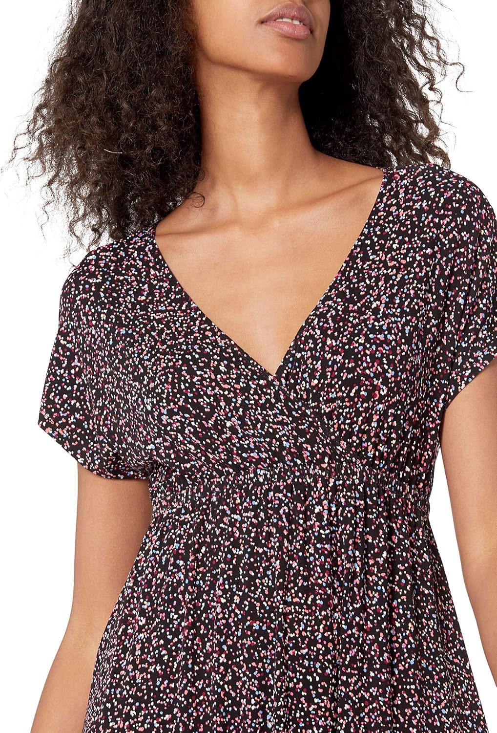 Thumbnail 2 de Amazon Essentials Damen tailliertes Maxikleid mit Empire-Taillierung, Schwarz Konfettimuster, L