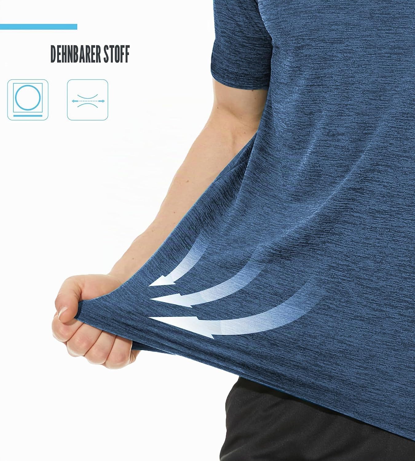 Thumbnail 4 de TACVASEN Herren Meliertes Sport T-Shirt