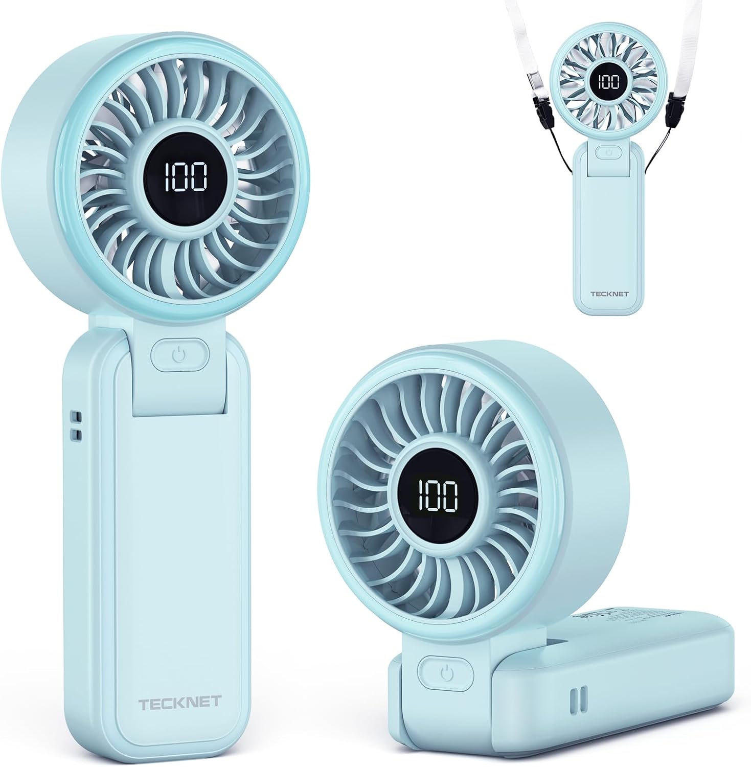 Thumbnail 6 de TECKNET Handheld Fan with 5000mAh Battery – Portable USB Rechargeable, 150° Foldable, LED Display