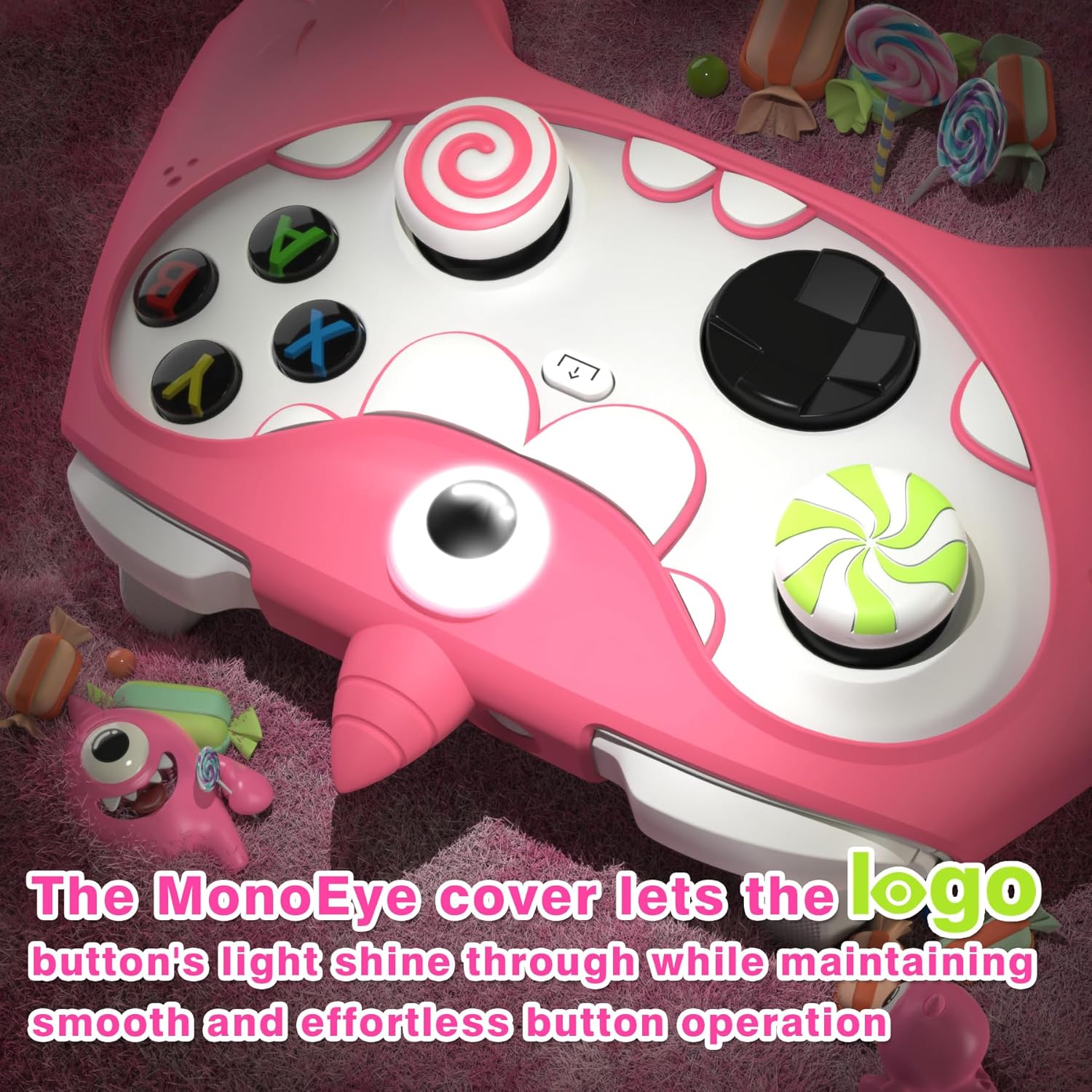 Thumbnail 3 de playvital MonoEye Monster silicone cover for Xbox Series X/S controller (red) with anti-slip grip