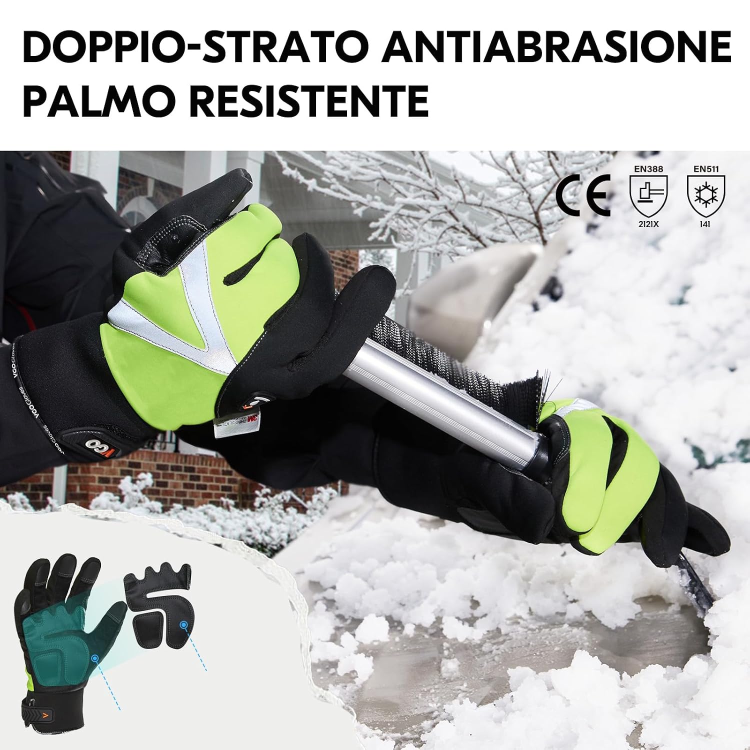 Thumbnail 2 de Guanti Lavoro Touchscreen Multifunzione Vgo… – Palmo in pelle, anti-vibrazione, compatibili touchscreen