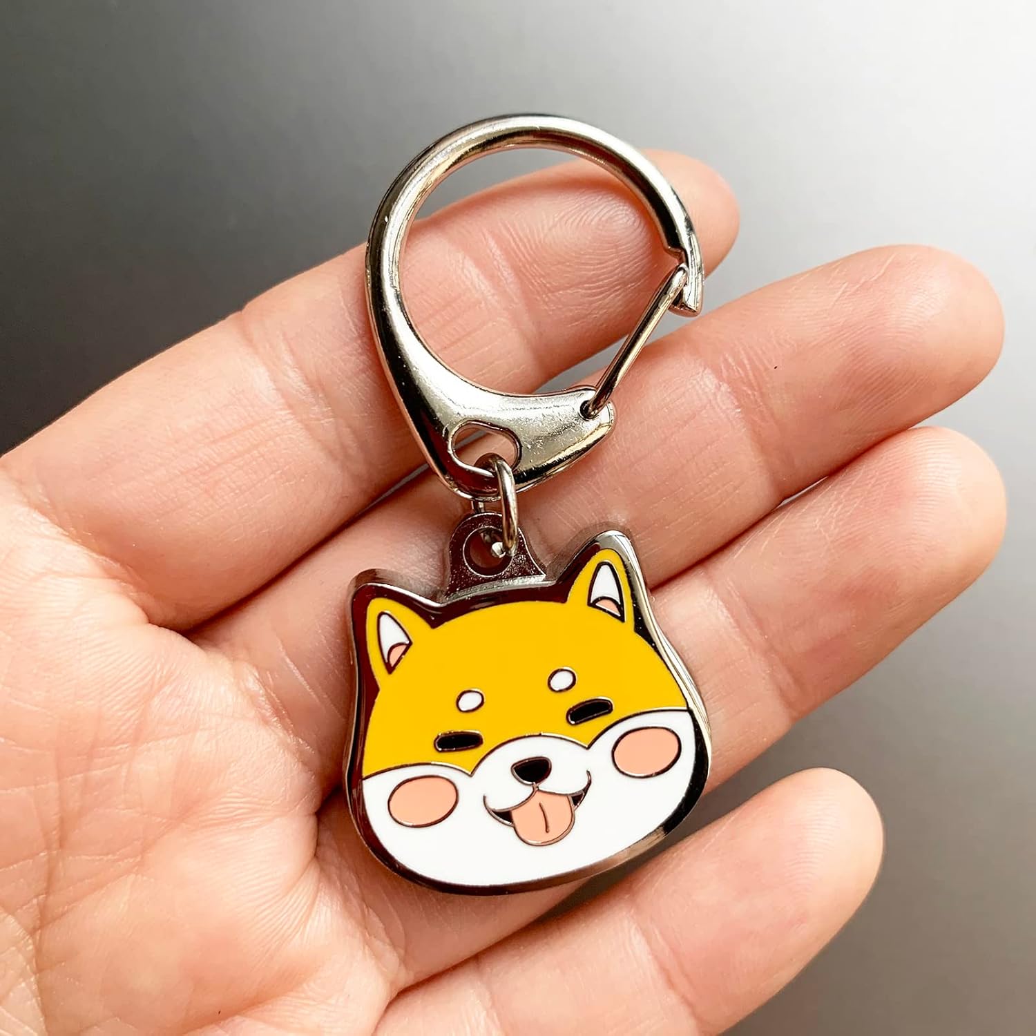 Thumbnail 6 de BT Bear metal dog ID tags pendant keyring (Yellow Shiba Inu pattern)