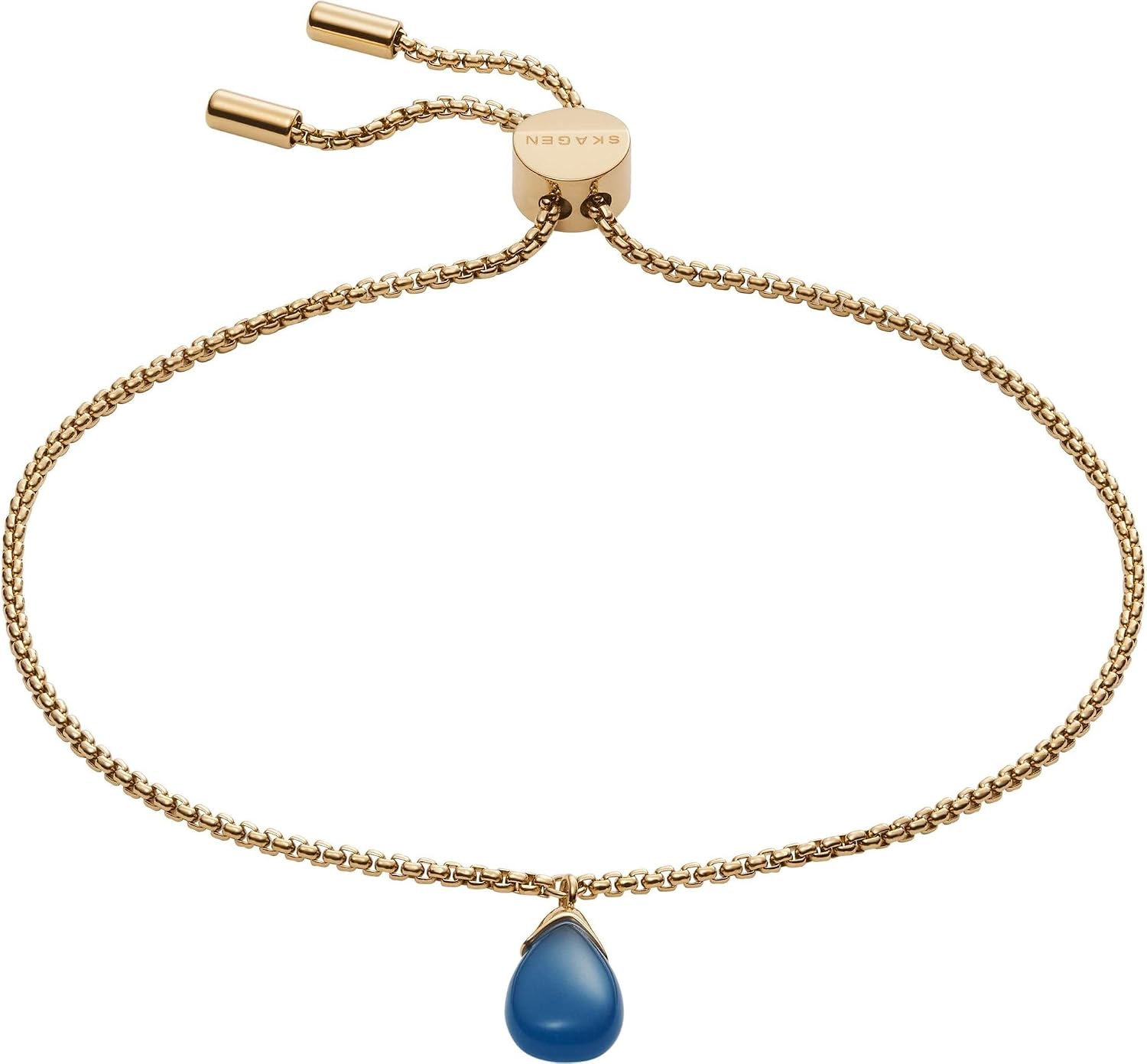 Detalle de Skagen Damenarmband aus Edelstahl mit Halbedelstein oder Messing – Schiebeverschluss