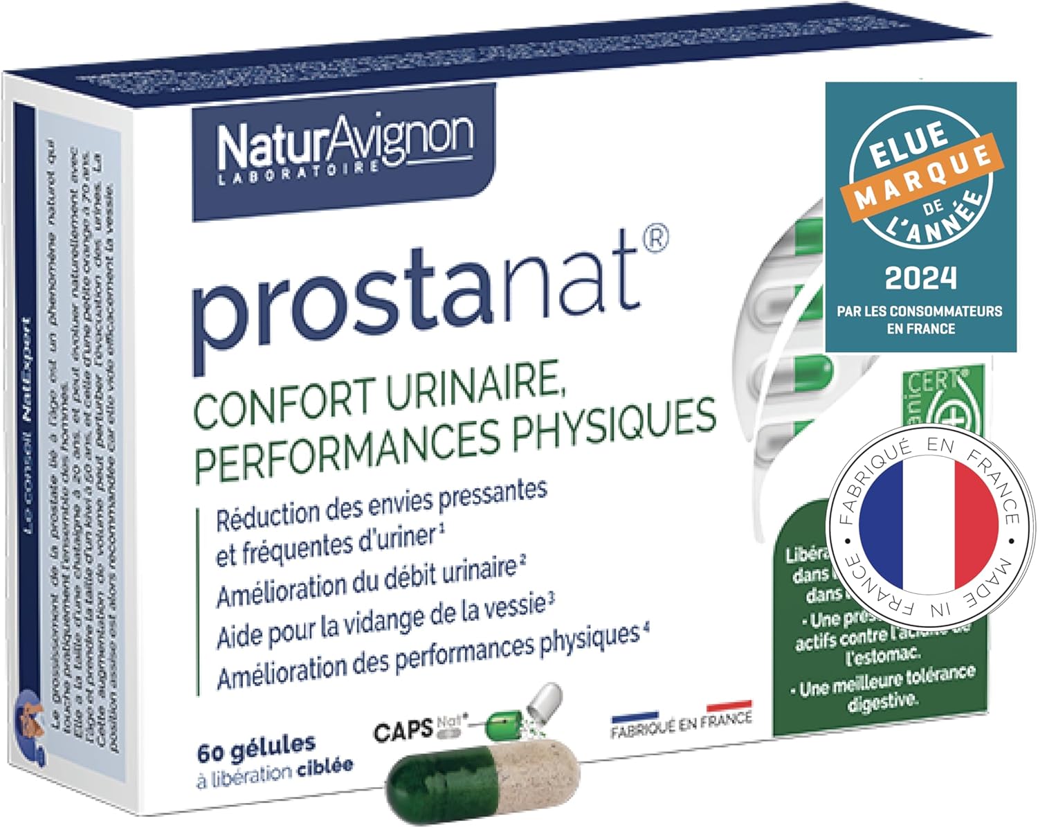 Detalle 2 de NaturAvignon Prostanat – Complément alimentaire pour confort urinaire masculin et performances physiques