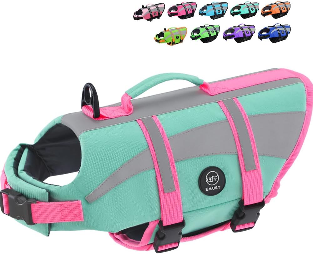 Detalle de EMUST Dog Life Vests: Adjustable XS Flotation Jacket for Small Dogs with Enhanced Buoyancy