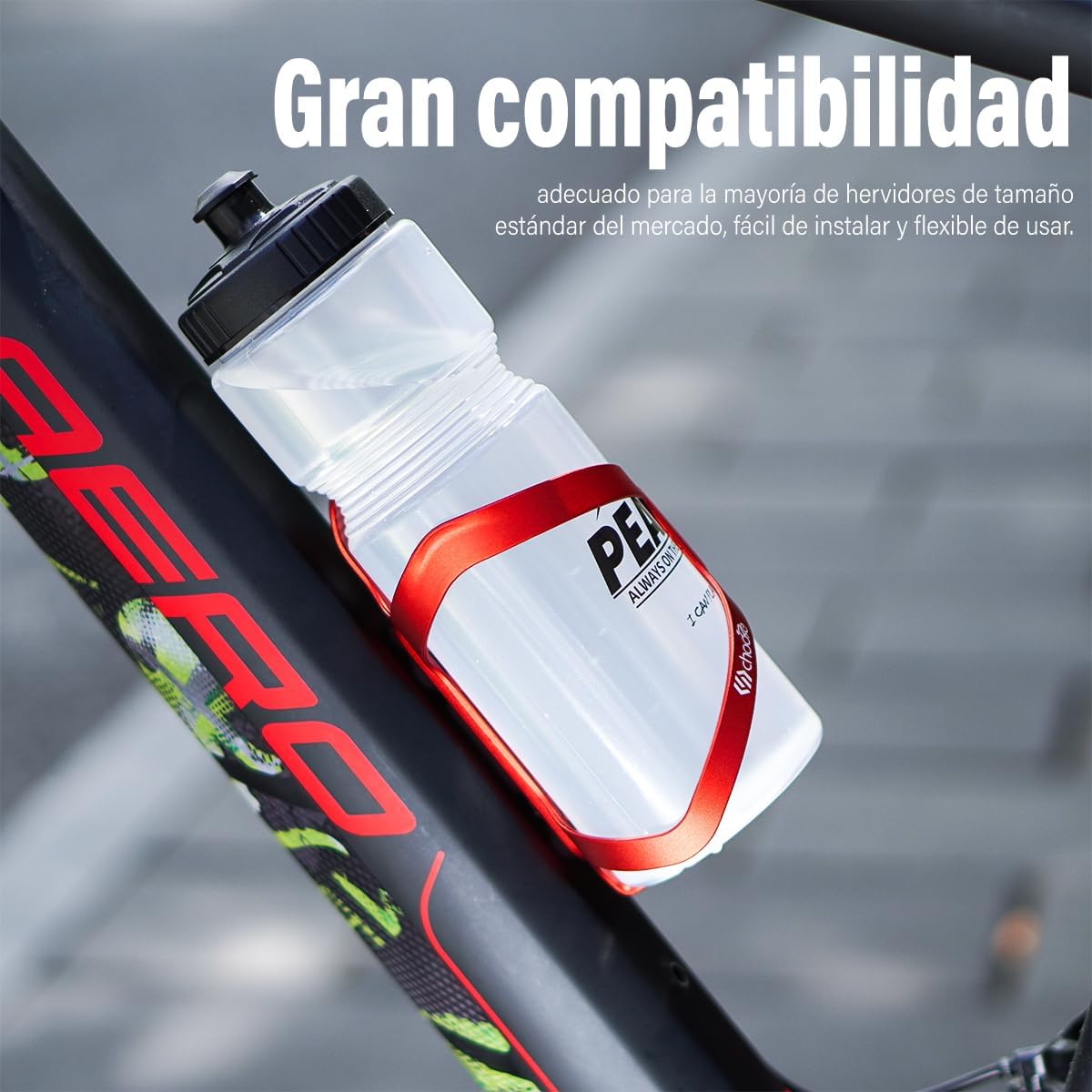 Thumbnail 6 de Chooee Fahrrad Flaschenhalter – seitlich einsetzbar, Aluminium, Rot