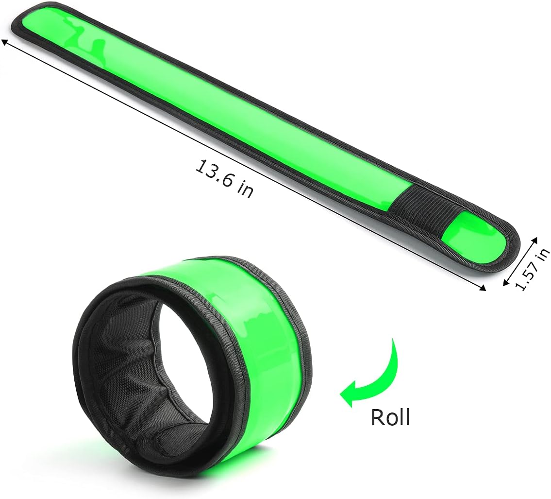 Detalle de esonstyle Pack of 6 LED Light Up Band Slap Bracelets (Night Safety) for Cycling, Walking & Running