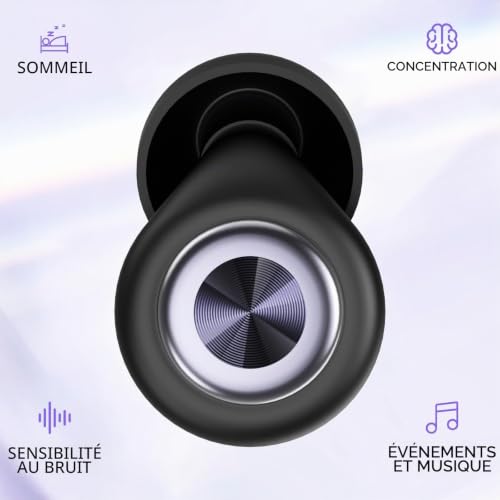 Detalle 2 de Bouchons d’oreilles pour dormir taopodo -45 dB, silicone réutilisable, 4 tailles XS/S/M/L