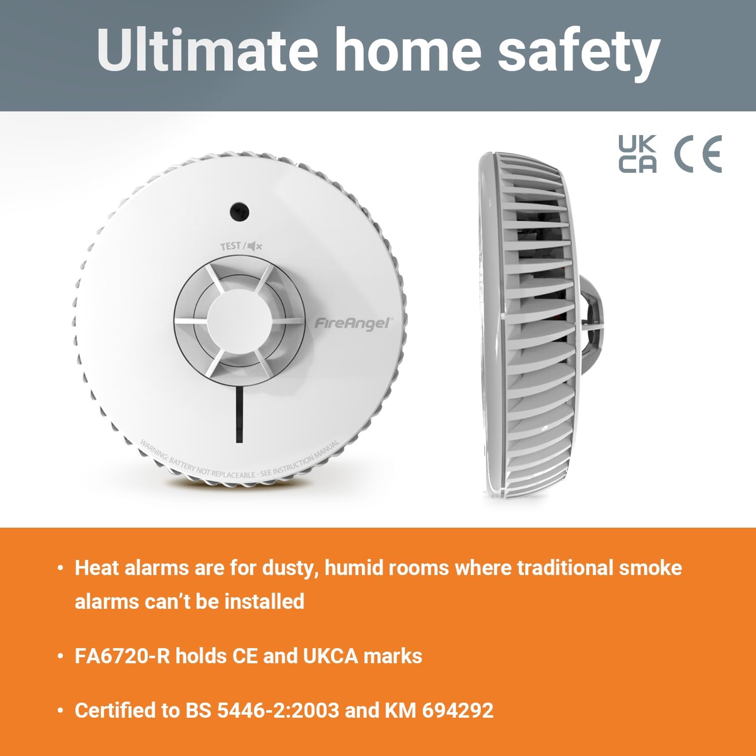 Thumbnail 2 de FireAngel FA6720-R Heat Alarm for Kitchen with 10 Year Sealed for Life Battery
