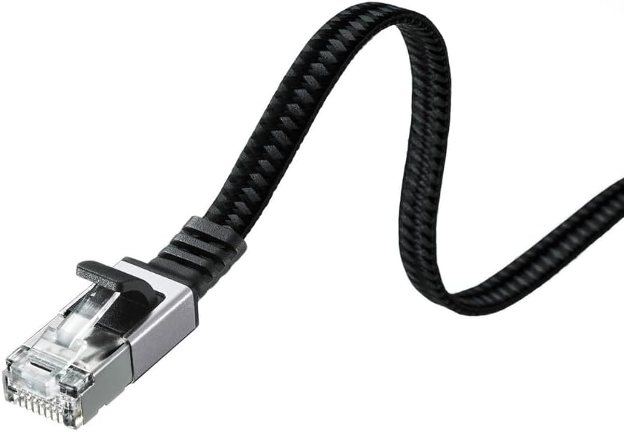 Detalle de サンワサプライ KB-AZFL6AME-15BK CAT6AフラットメッシュLANケーブル 15m・ブラック