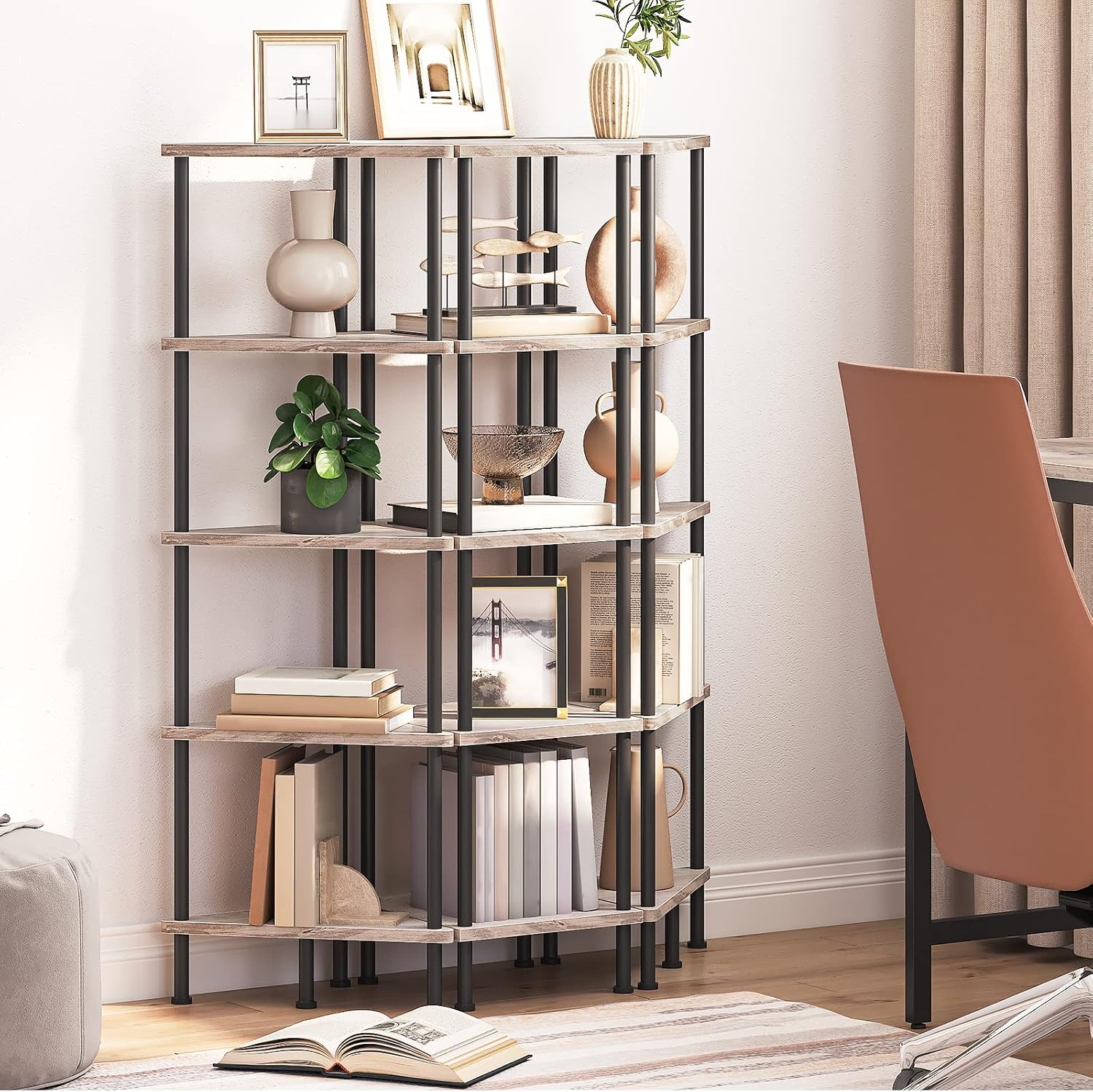 Thumbnail 4 de HOOBRO BG33CJ01 5-Tier Corner Shelf Stand