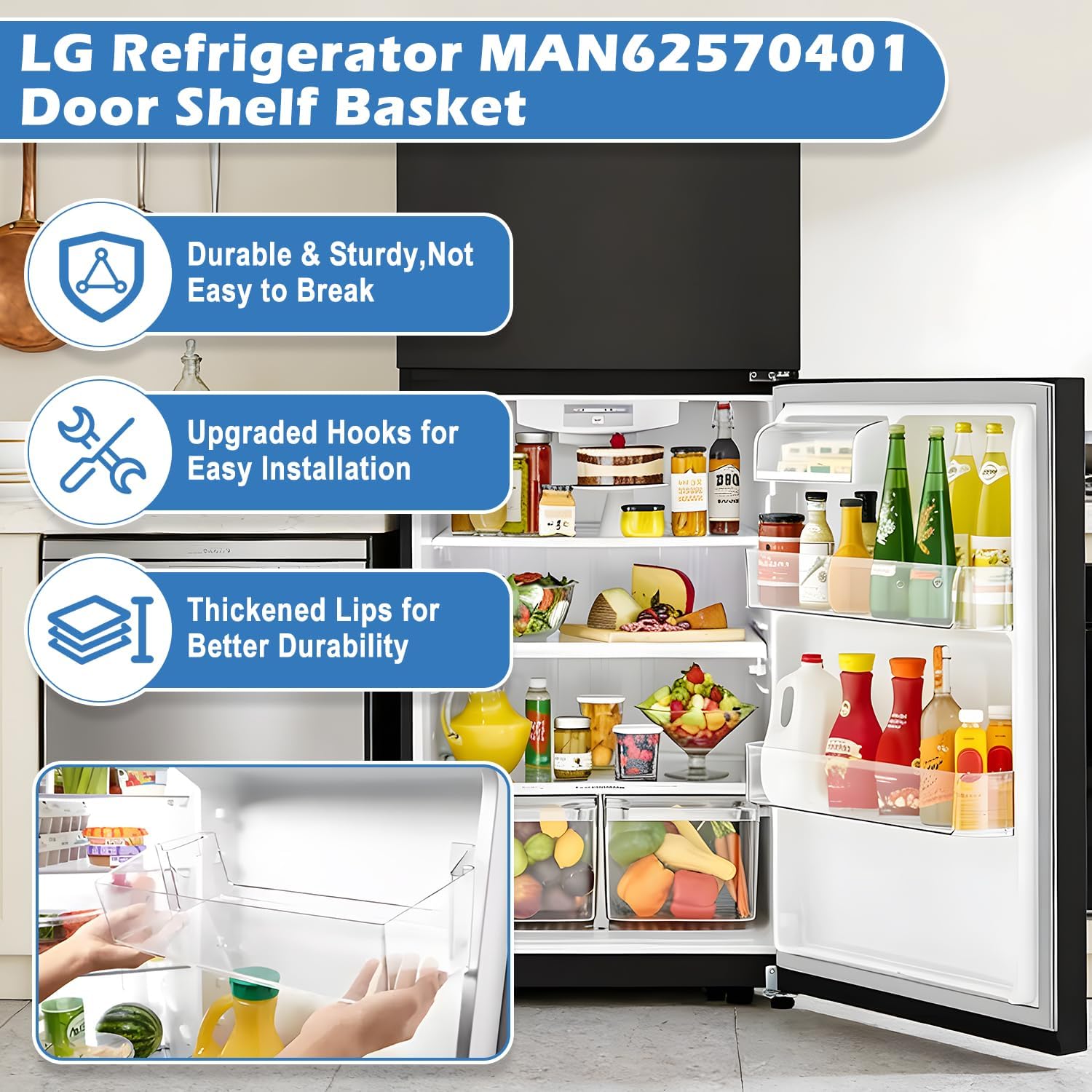 Thumbnail 6 de YEECHUN MAN62570401 Refrigerator Door Bin for Select LG Models
