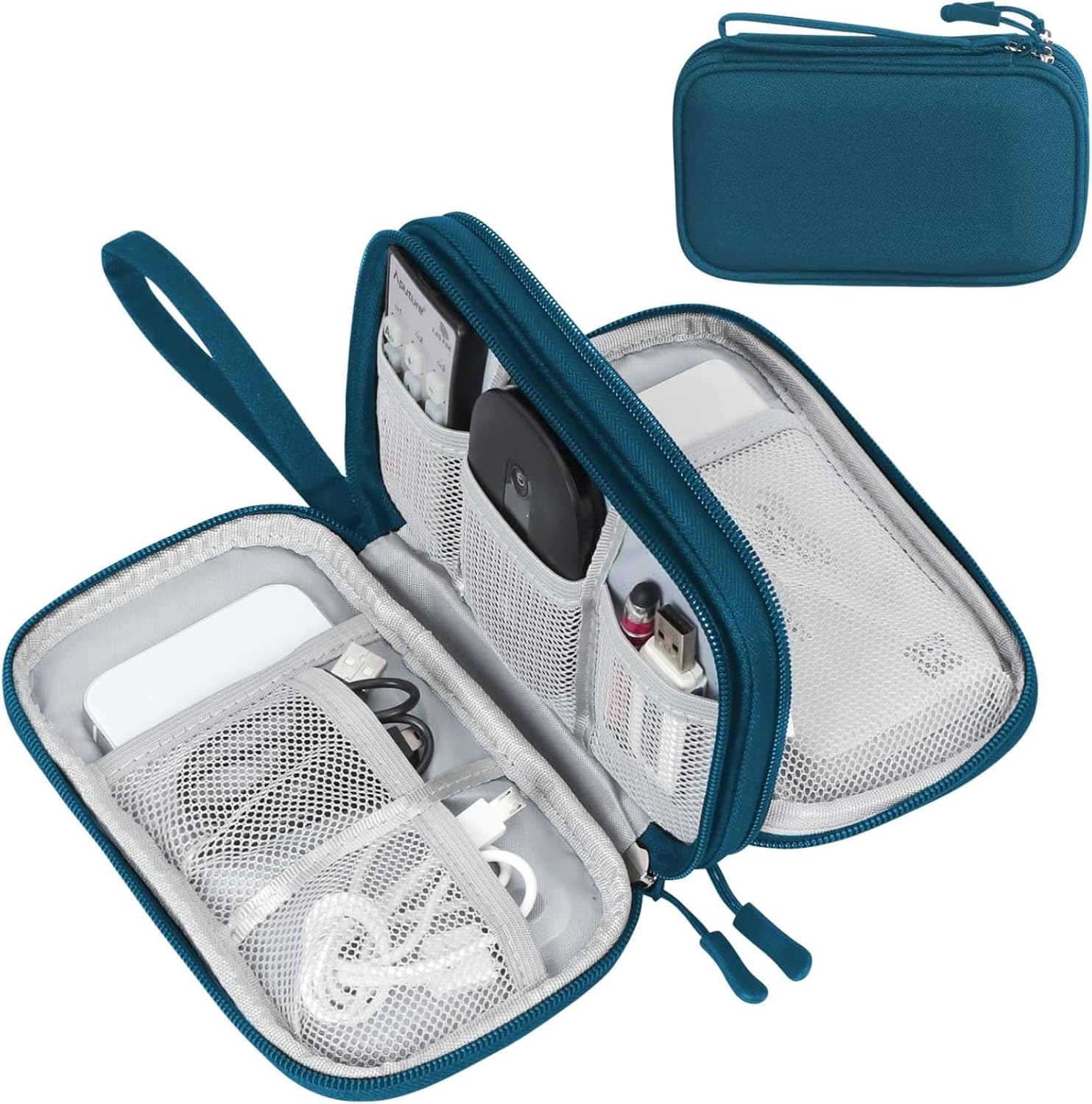 FYY Travel Cable Organiser (2-Layer Waterproof Storage Pouch) – M-Dark Green
