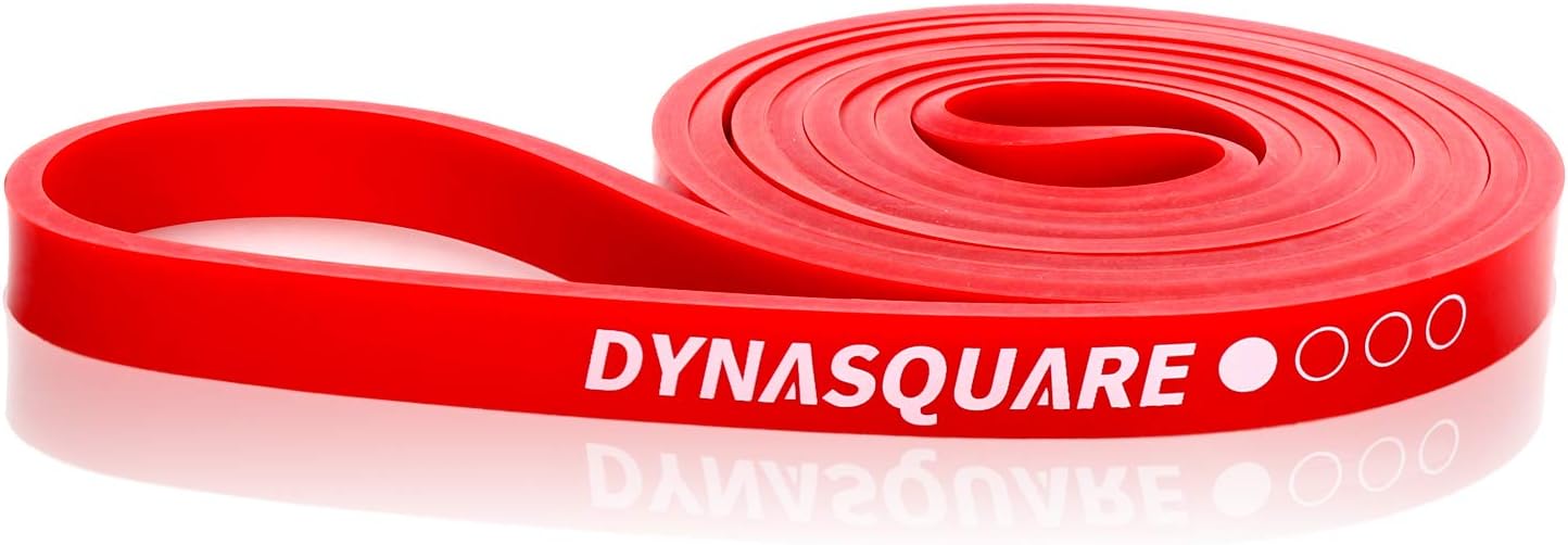 Detalle de DYNASQUARE Red Resistance Band, 10–35 lb, 41-Inch Rubber Pull-Up Band