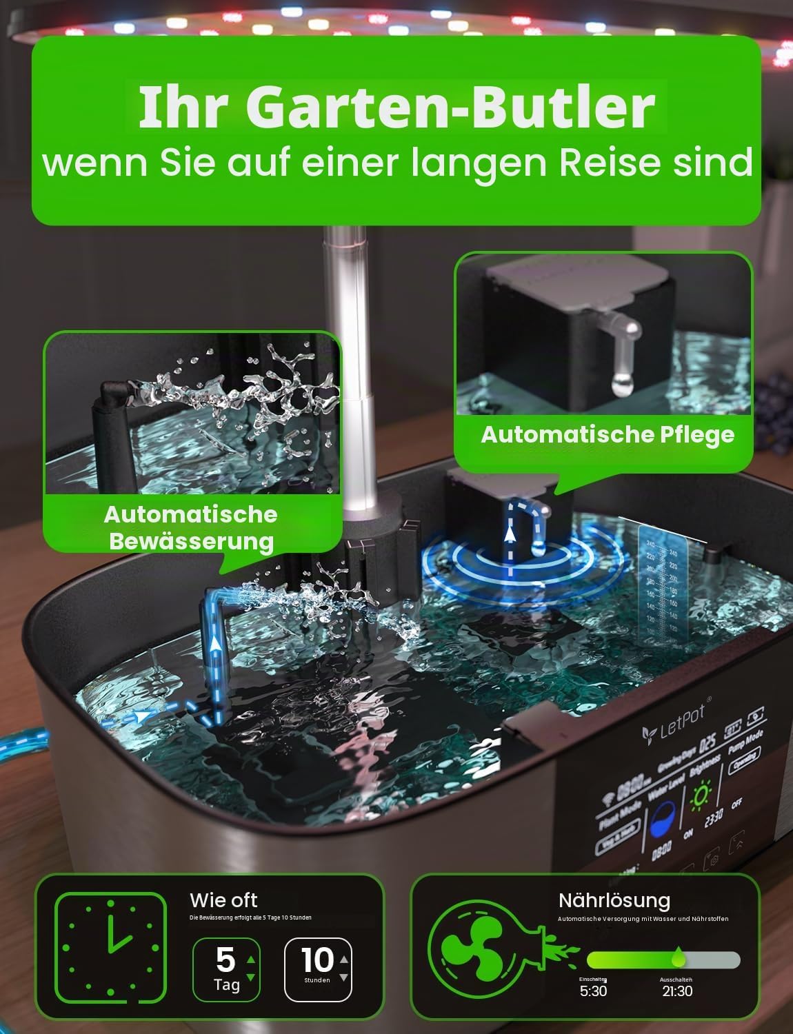 Thumbnail 3 de LETPOT LPH-Max Hydrokultur-Anzuchtsystem-Kit – Intelligentes Indoor-Gardening mit App-Unterstützung