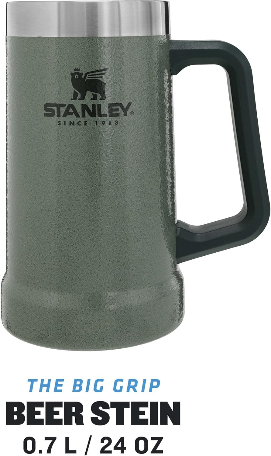 Detalle de STANLEY 1913 Adventure Vacuum Beer Stein 0.7L: rugged stainless steel beer mug for outdoor adventures