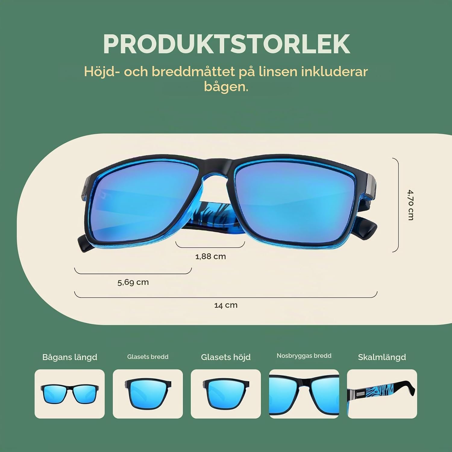 Detalle 2 de Perkanion polariserade solglasögon med UV400-skydd och lätt båge
