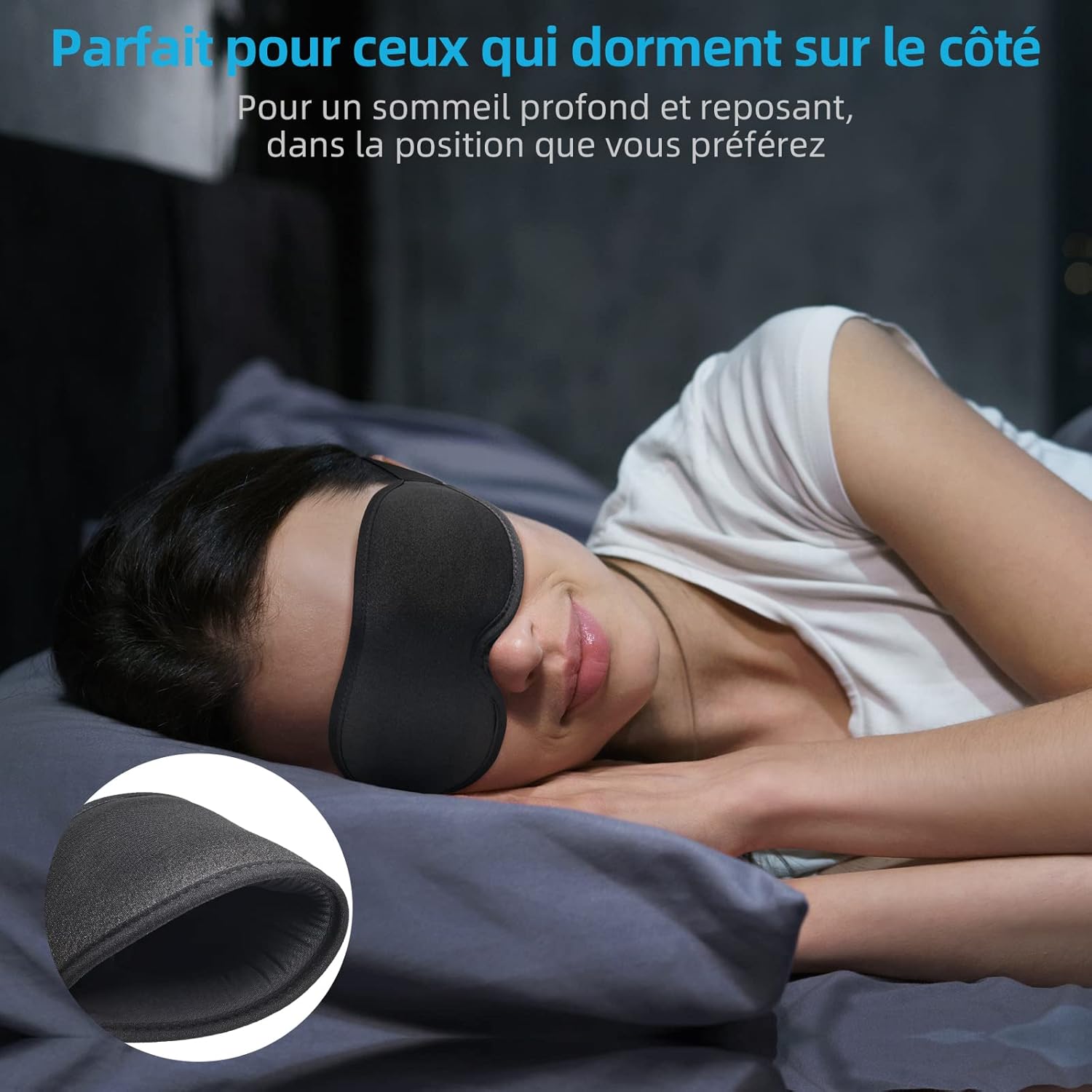 Detalle 2 de Masque de nuit Innovant 2026 — masque de sommeil noir 😴